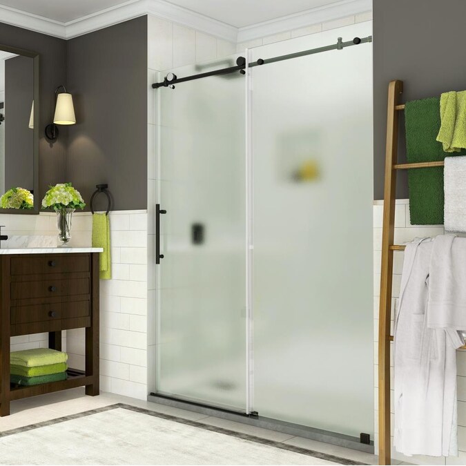 Aston Cine 76 In H X 56 To 60, Frosted Bathtub Doors