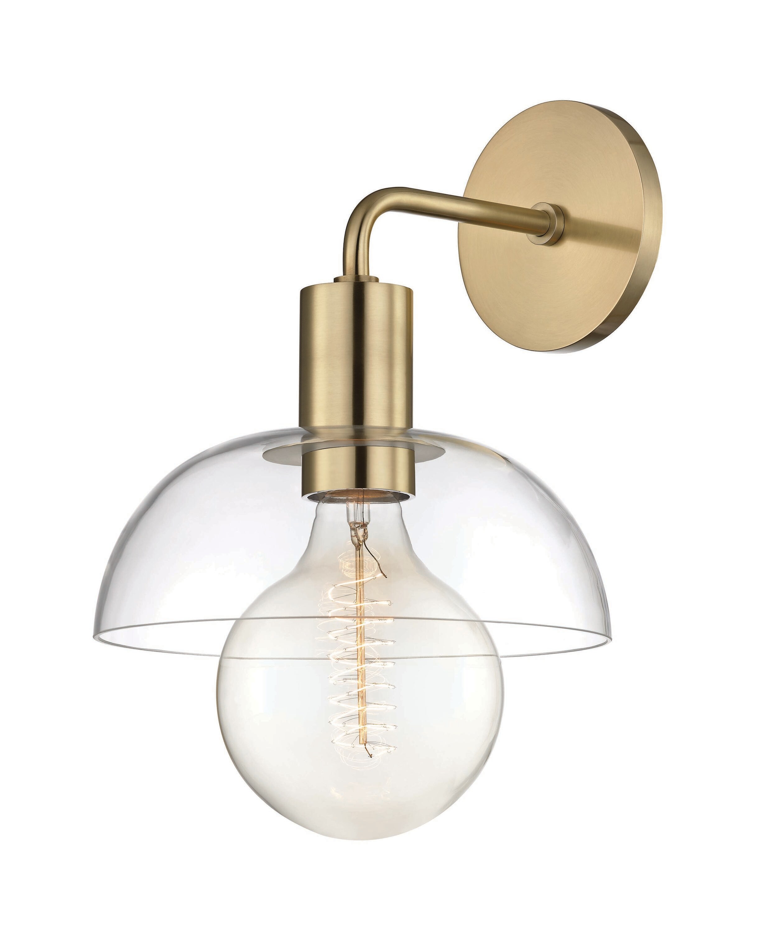 Mitzi H107101-AGB Kyla 8.75-in W 1-Light Brass Modern/Contemporary Incandescent Wall Sconce