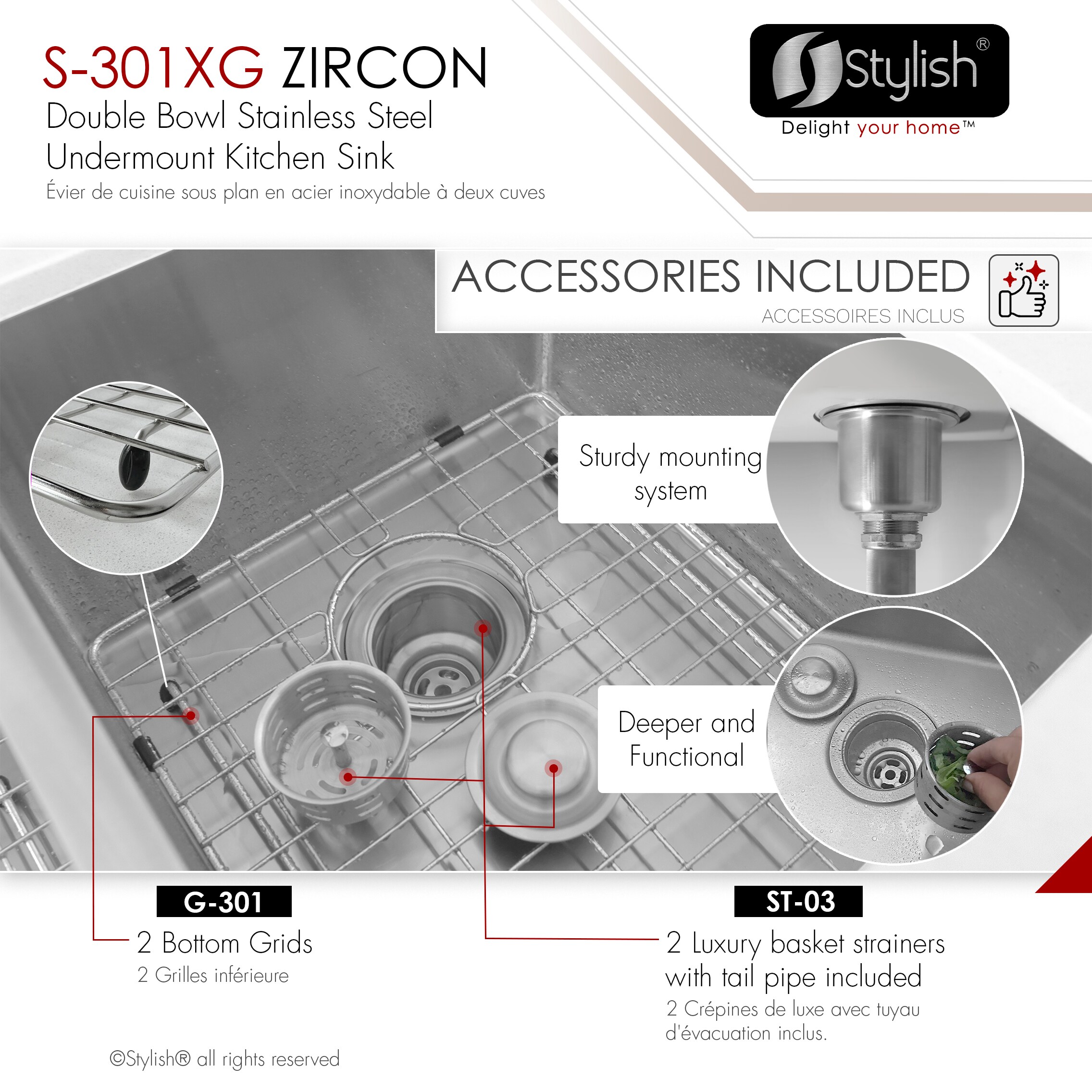 Stylish S-301XG Kitchen-Sinks - View #7