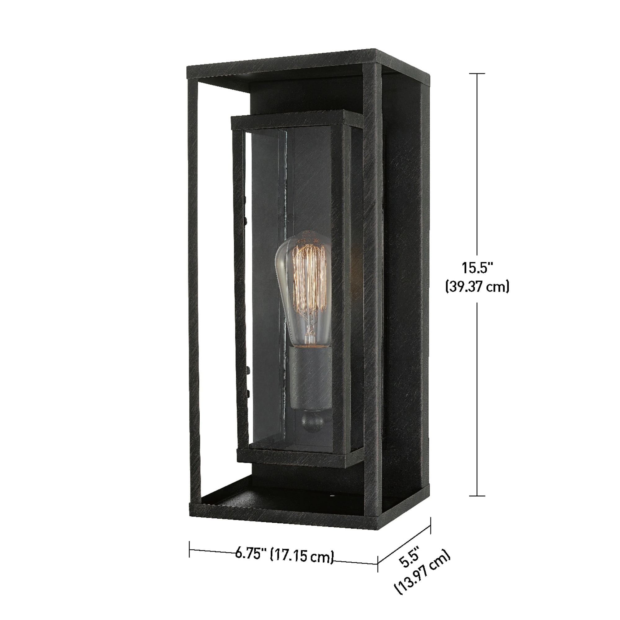 Globe Electric 1-Light 15.5-in Bronze;; Outdoor Wall Light in the