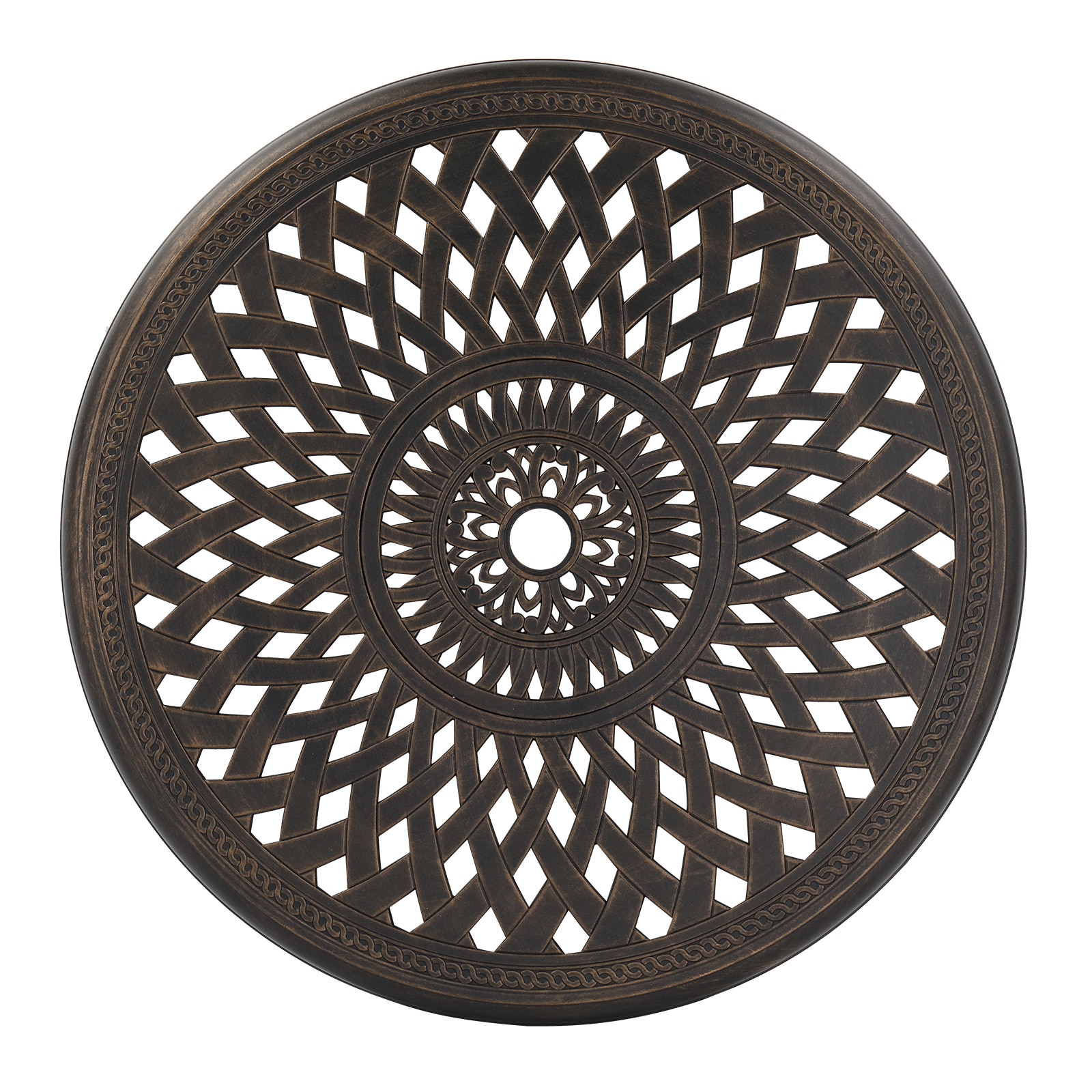 Winado 30 in.D x 29 in.H Outdoor Bronze Cast Aluminum Round Dining ...