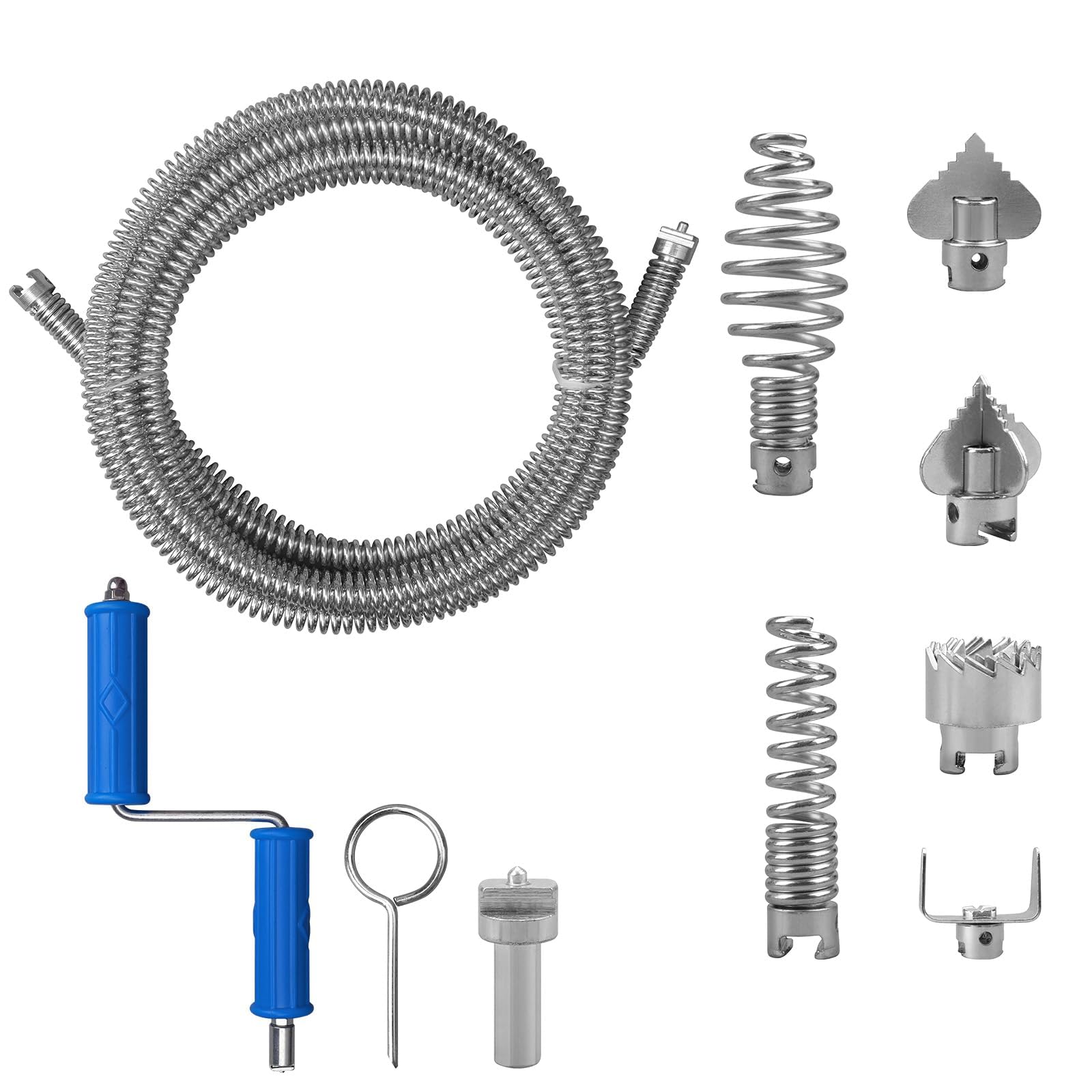 Adrinfly 16.4-Ft Drain Snake Auger with Drill Attachment and Crank ...