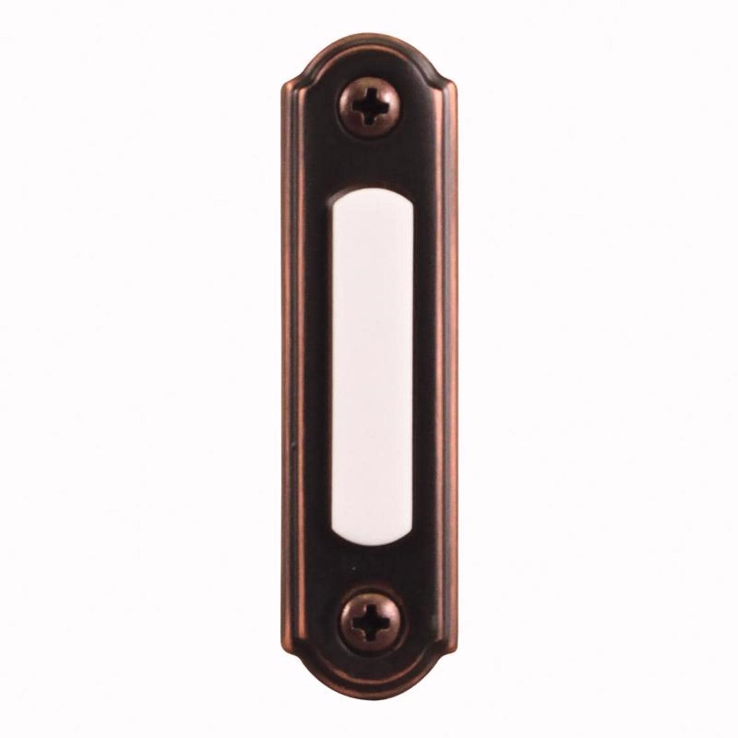 Heath Zenith Oil Rubbed Bronze Brown Metal Wired Pushbutton Doorbell #EJD3494358
