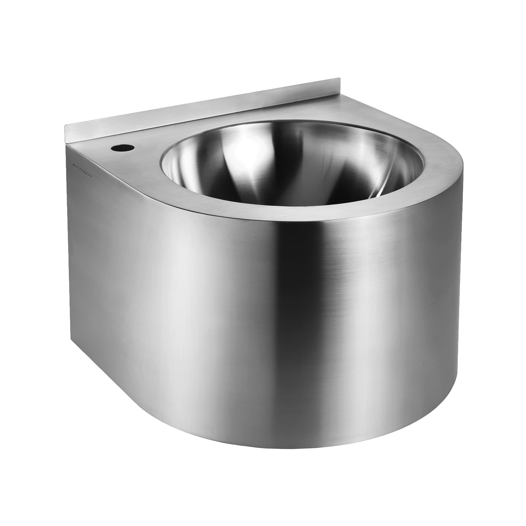 Whitehaus Collection Noah's Collection Brushed Stainless Steel Commercial Single Bowl Wall Mount Wash Basin