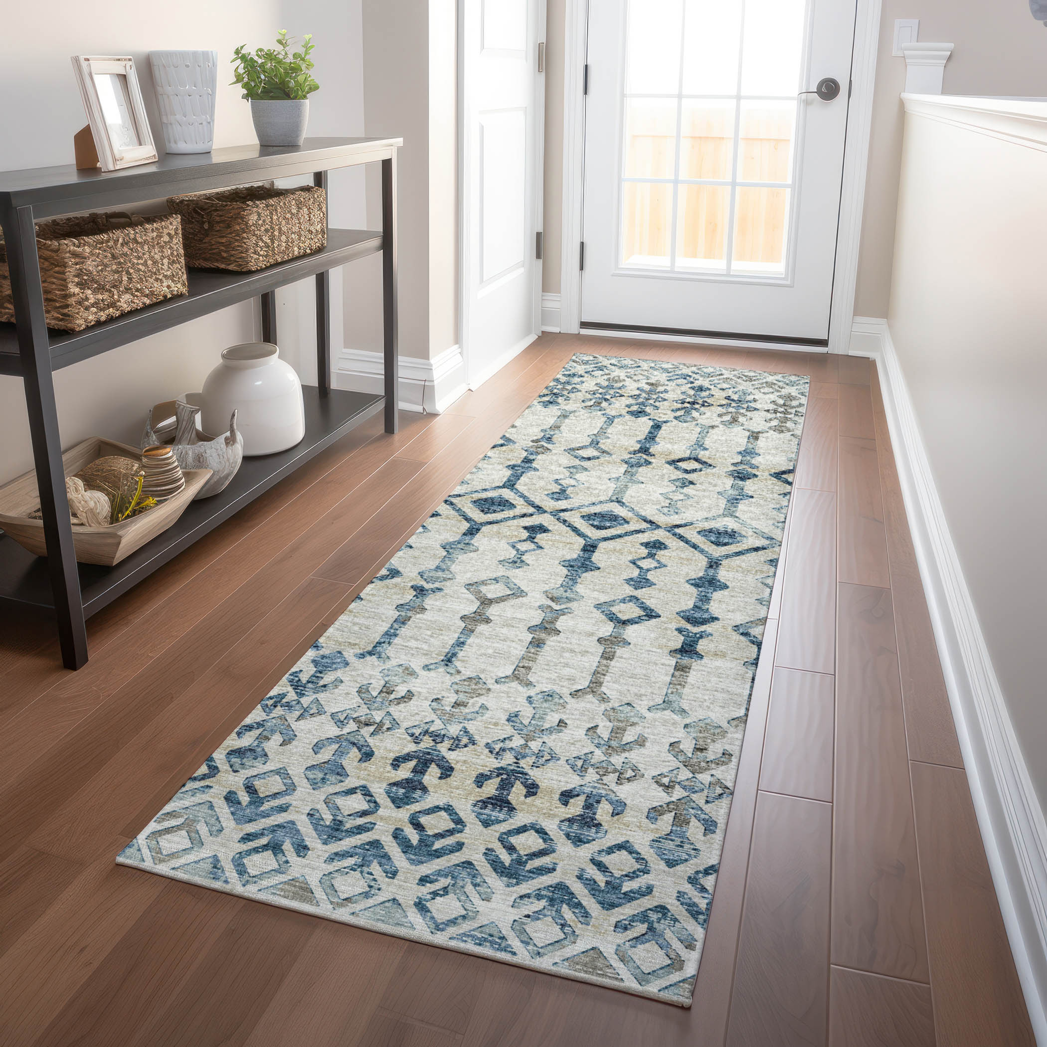 Addison Rugs AMF79IV2X8 Mayfield AMF79IV 2 x 7 (ft) Loomed Polyester Ivory Rectangular Indoor Abstract Machine washable Runner rug