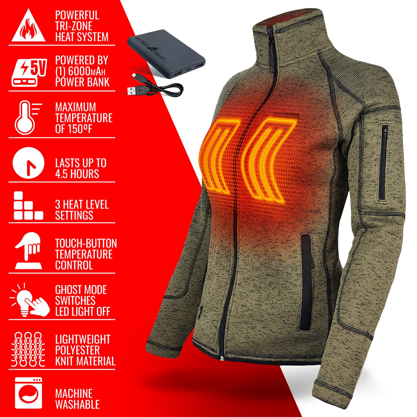 ActionHeat AH-SJKT-5V-W-GN-S Jackets-Coats - View #3