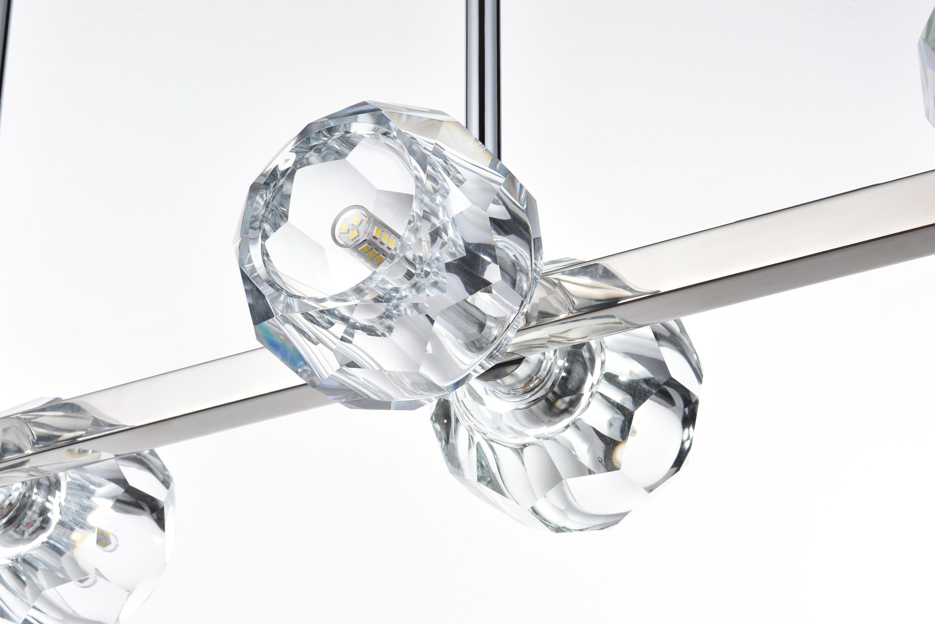 Eren 31-inch Chrome Pendant Light with Crystal Shades