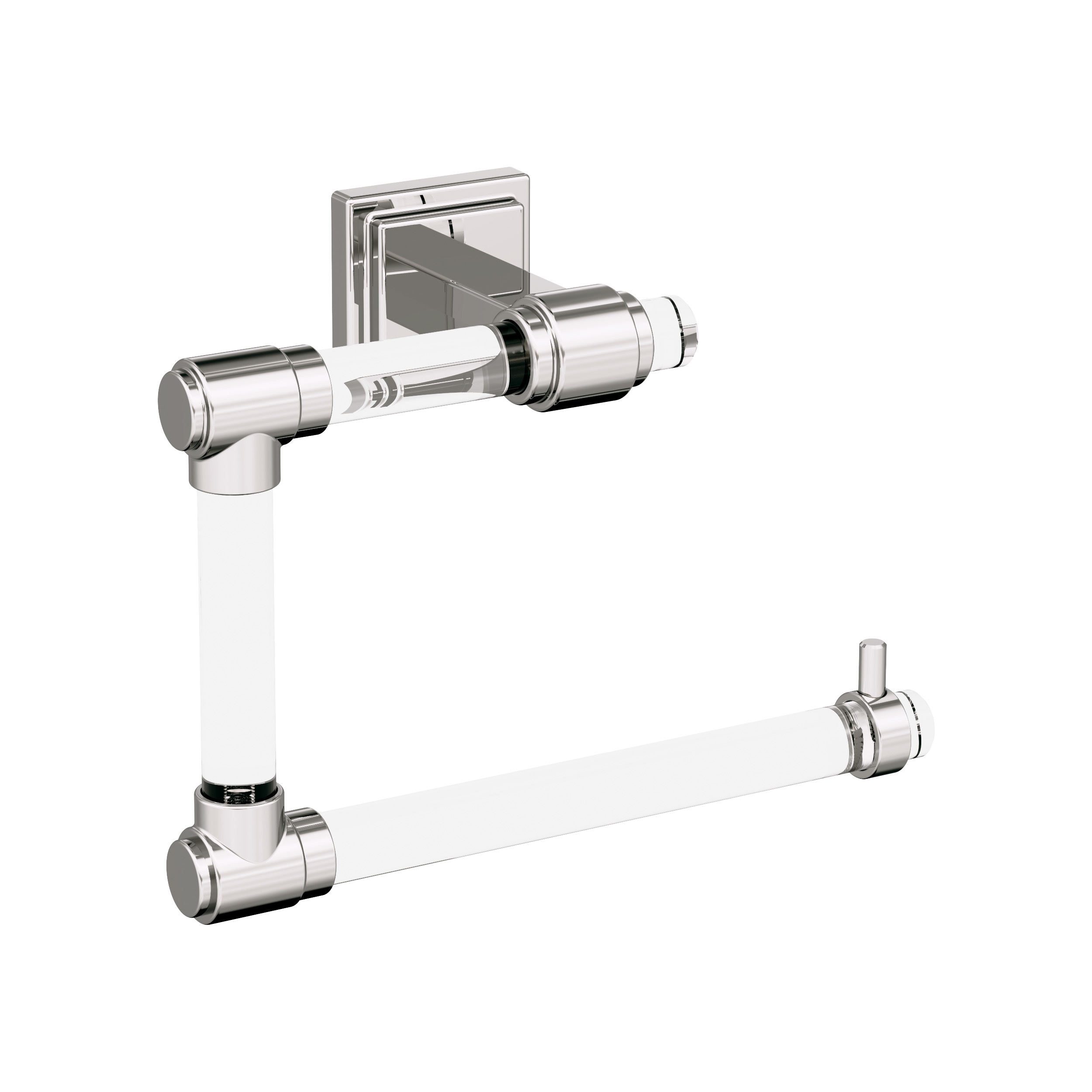 Amerock BH36062CPN Glacio Clear/Polished Nickel Wall mount Single Towel Ring