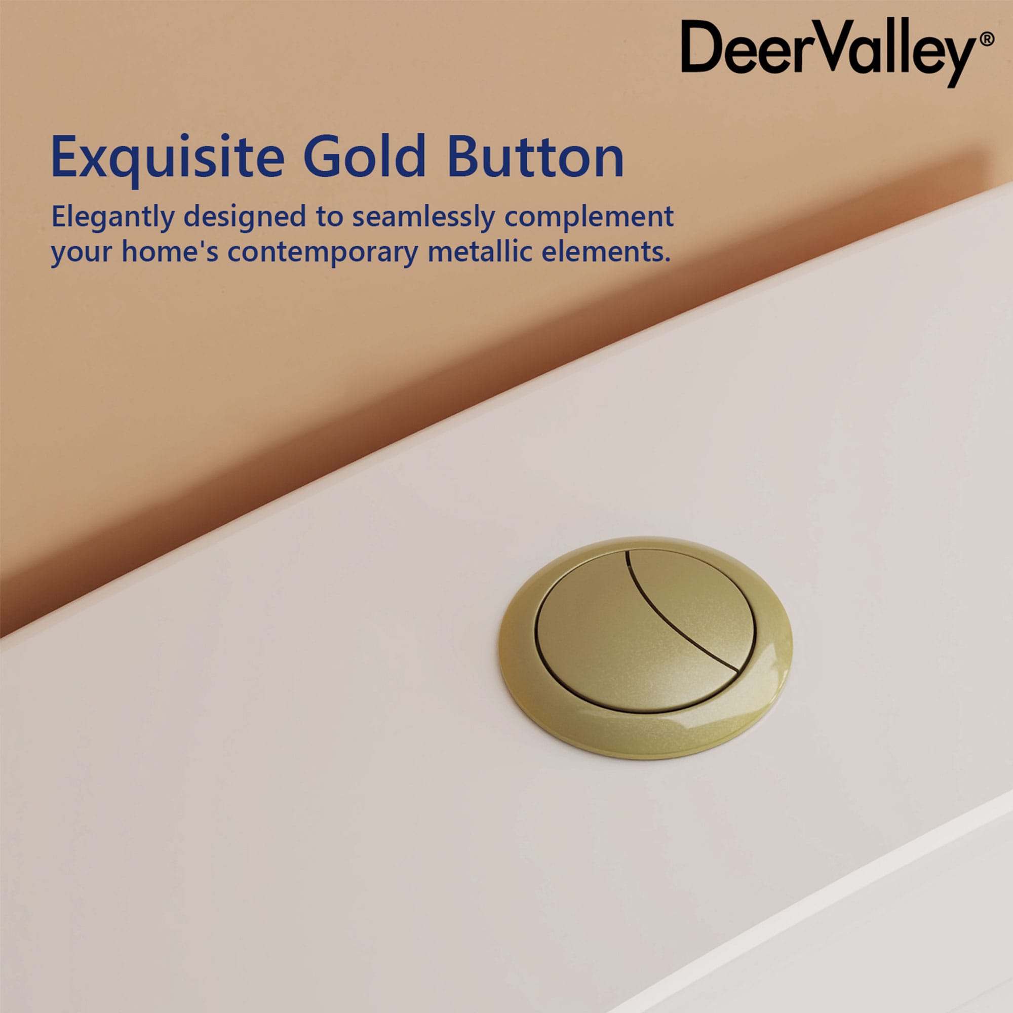 White and Gold Dual-Flush Elongated One-Piece Toilet