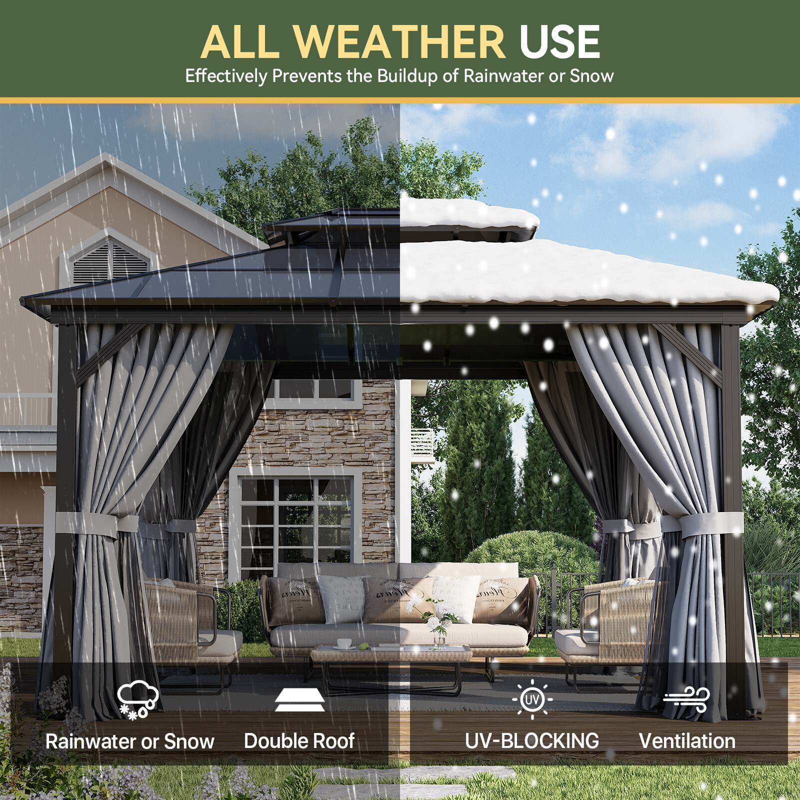 AOXUN AX-0361210G08 Wood-Resin-Gazebos - View #6