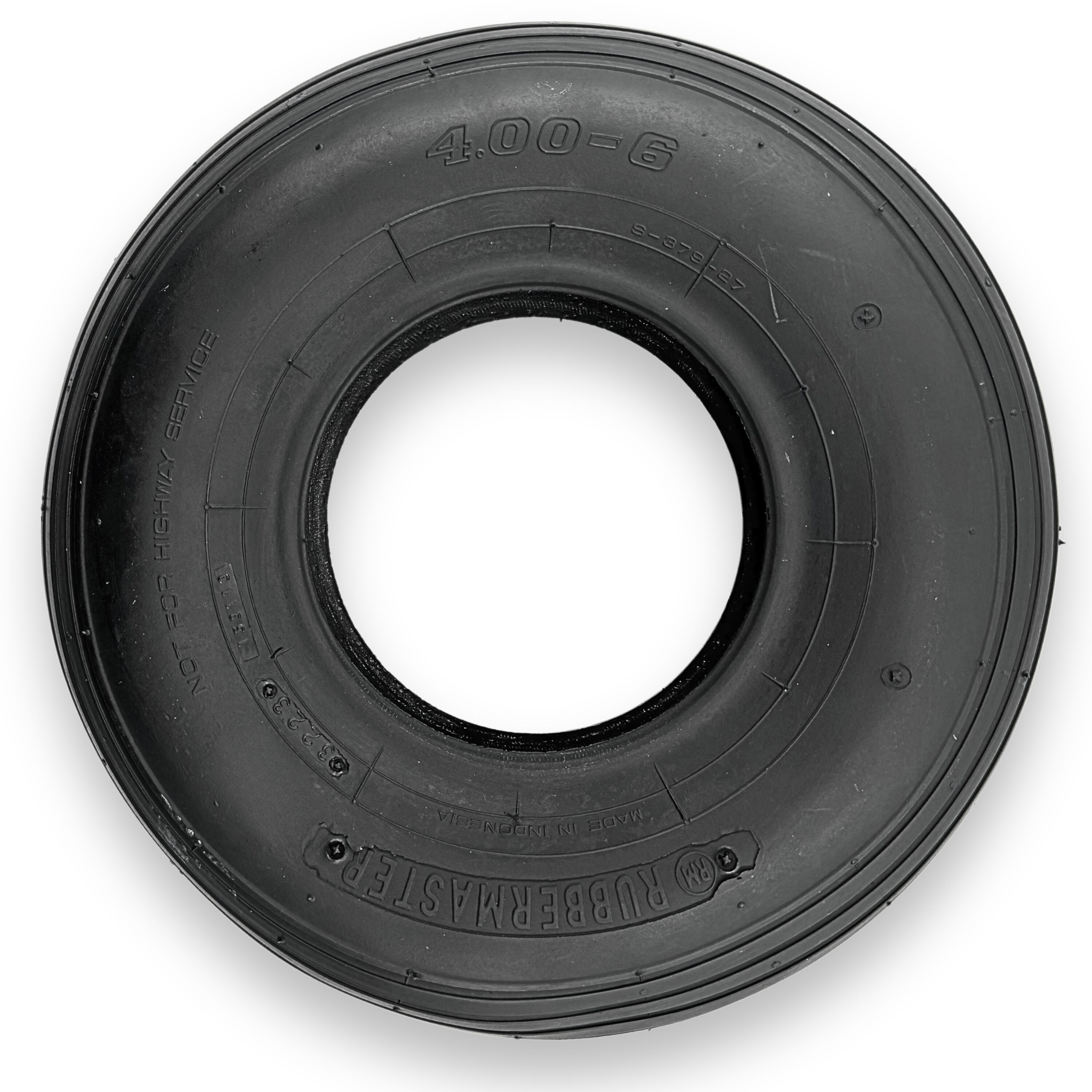 RubberMaster 450080 13.86 in. Wheelbarrow Tire Assembly, Ribbed Tire and Wheel