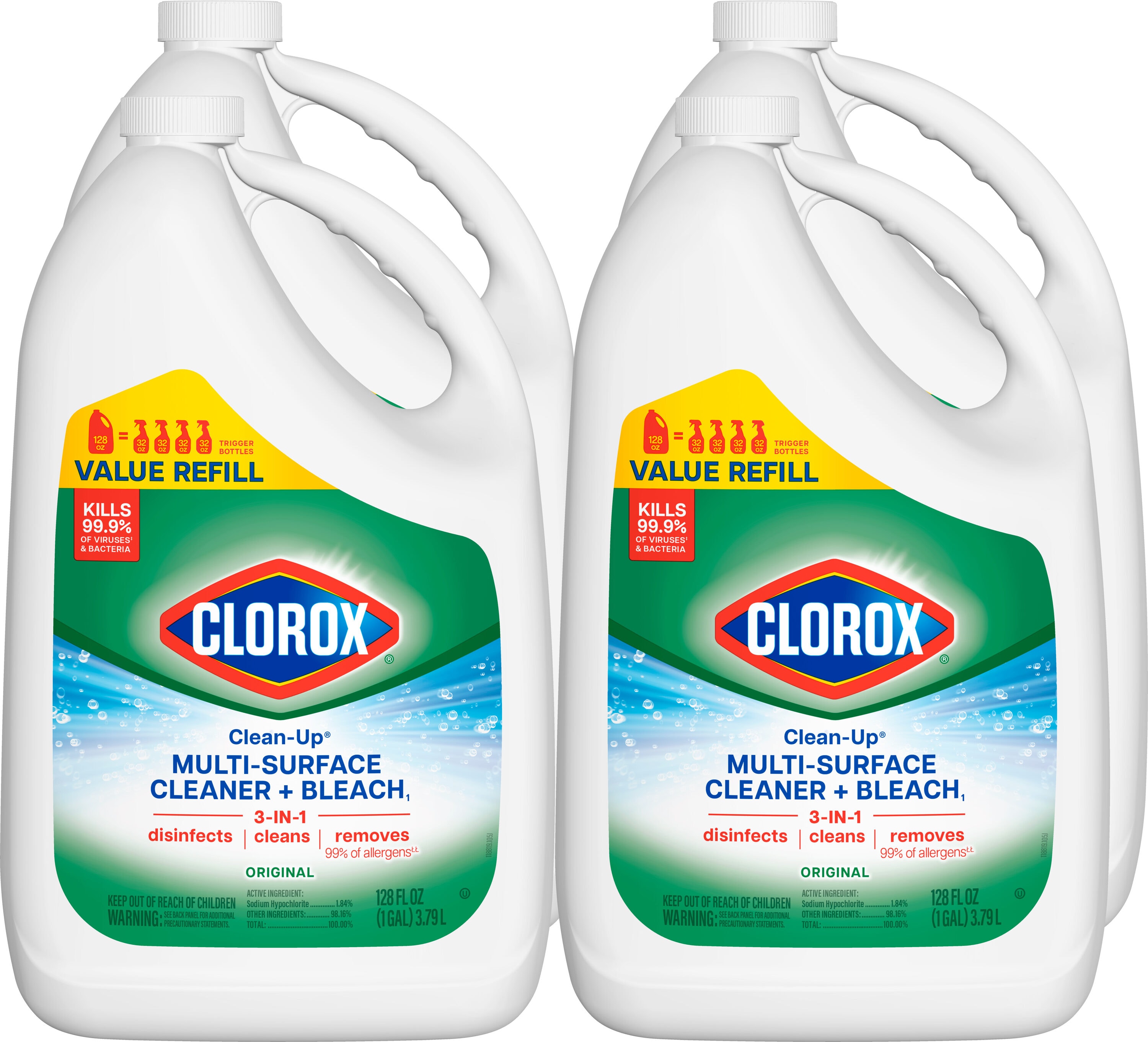 Clorox Clean-Up With Bleach 128 -fl oz Original Disinfectant Liquid All-Purpose Cleaner 4 -Pack #44600606705