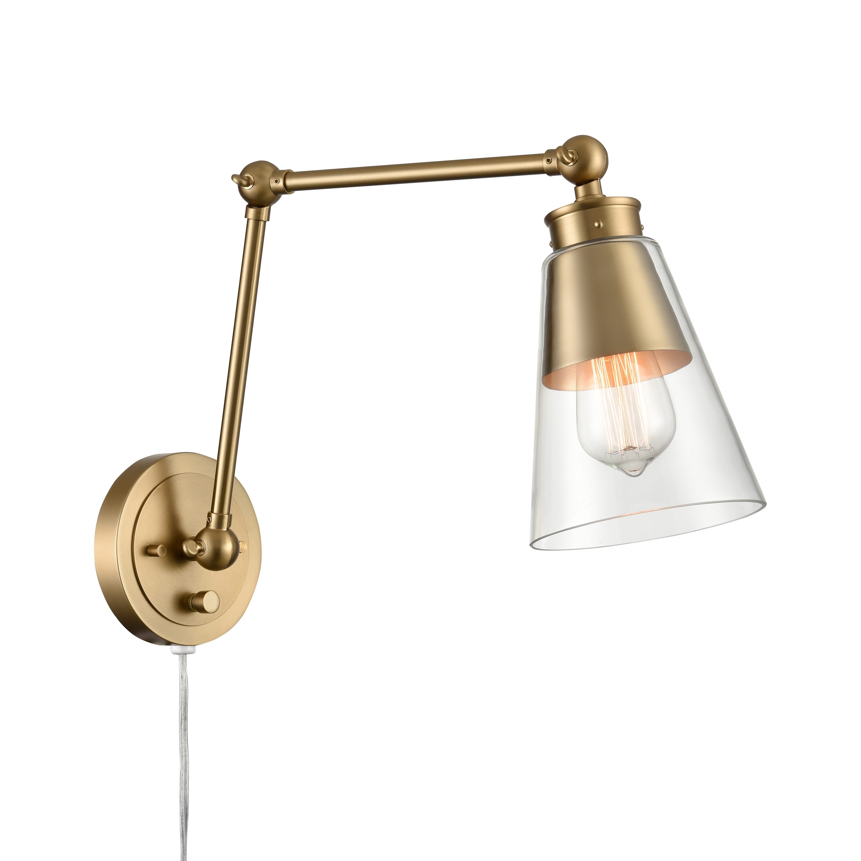 Westmore by ELK Lighting LW-202302010074 Tulsa 5.5-in W 1 -Light Brushed Gold Transitional Wall Sconce