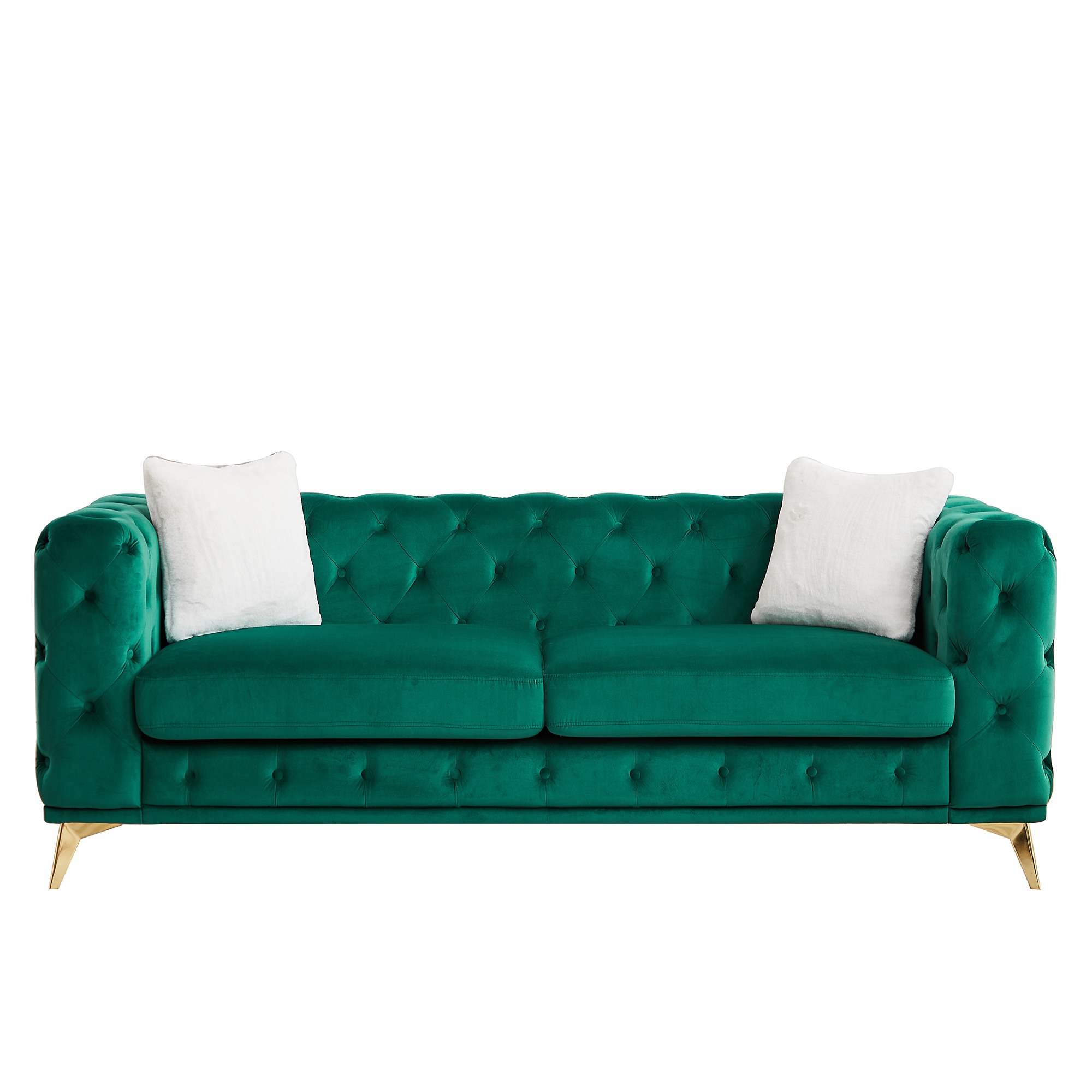 Bybafun YD0400029 82.5-in W Casual Green Velvet 2-seater Loveseat