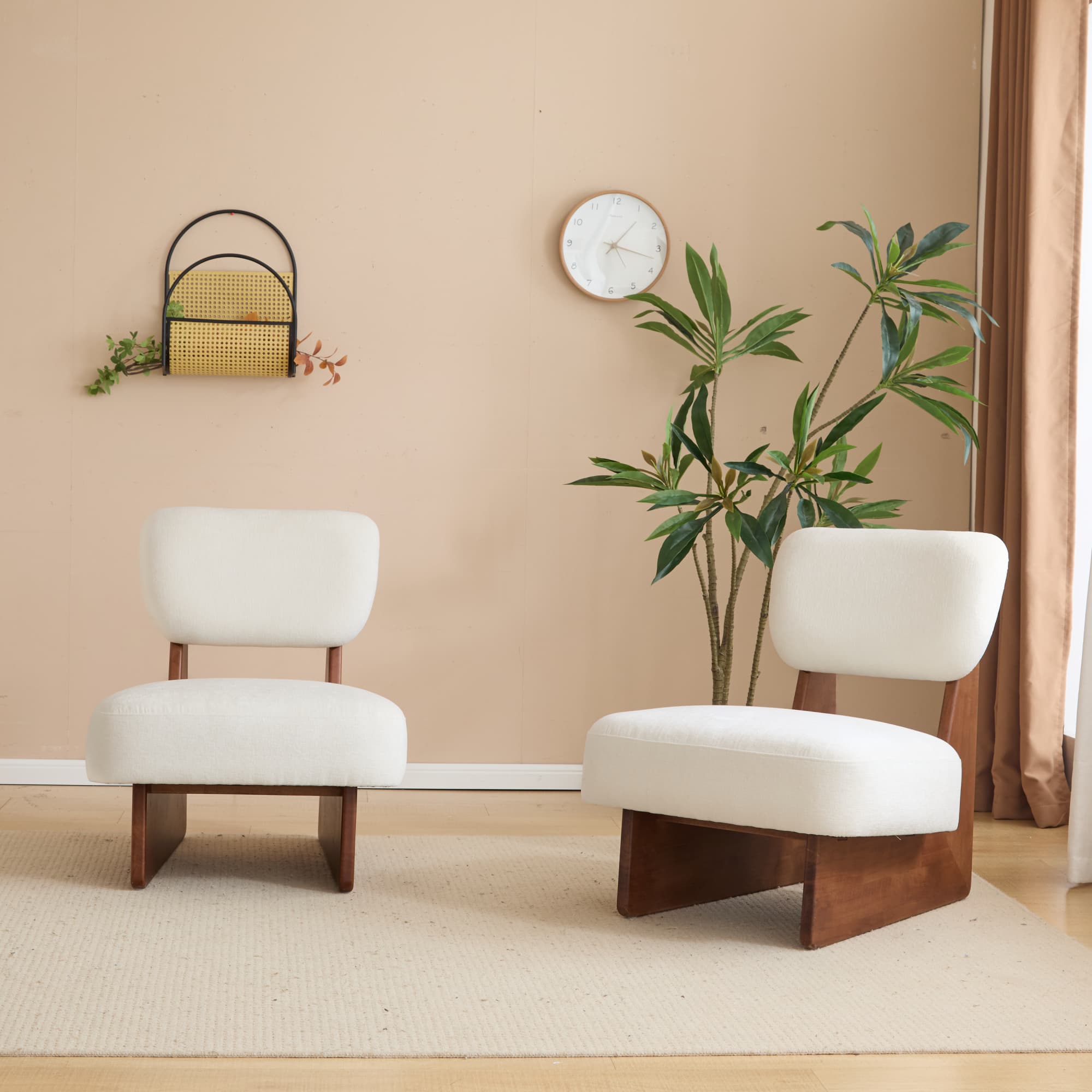 Lycvki 25.61-in W Casual Beige Chenille Swivel Accent Armchair