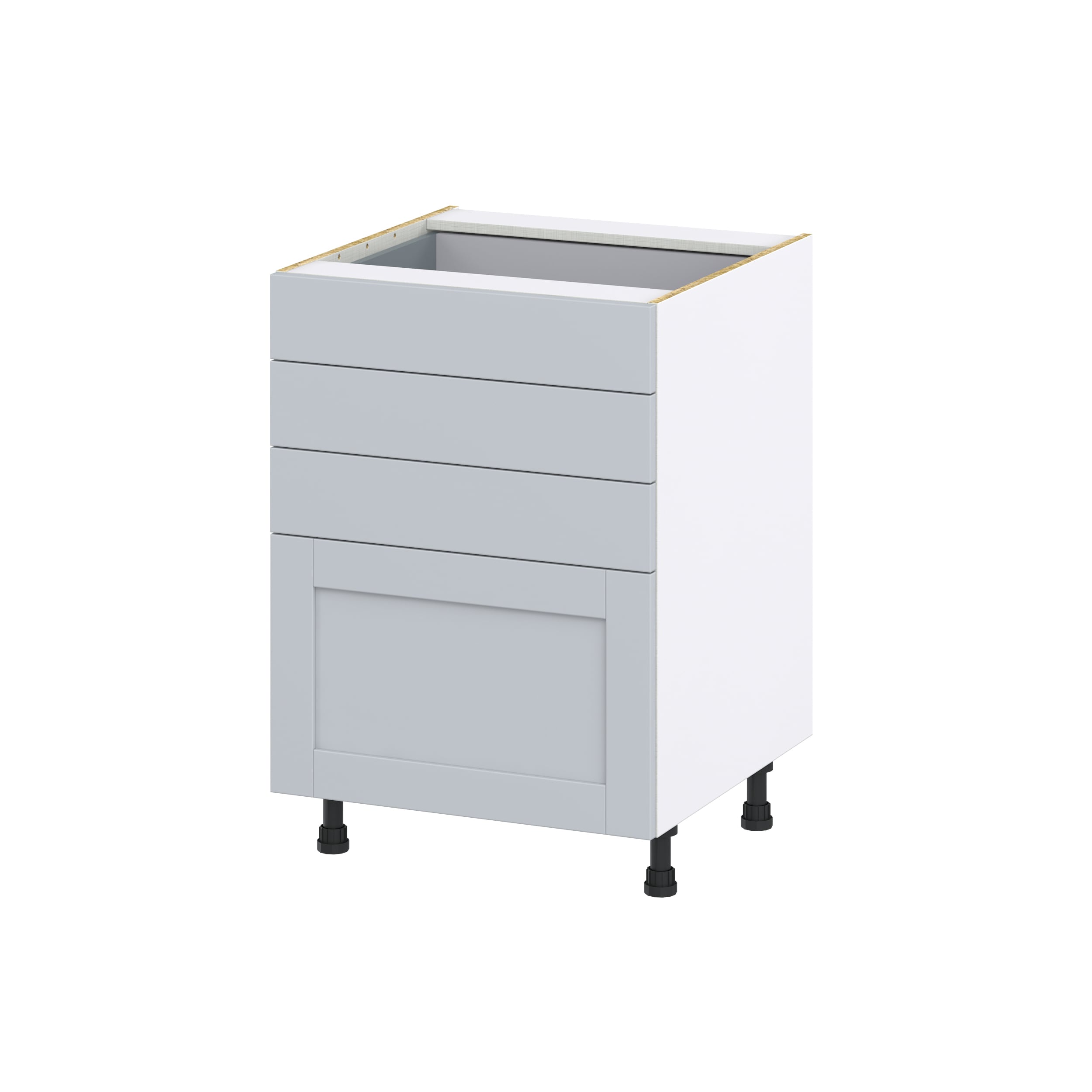 Hugo&Borg DSB4D24-CH Charlesberg 24-in W x 34.5-in H x 24-in D Light Gray 4 -Drawers Drawer Base Fully assembled Cabinet Shaker)