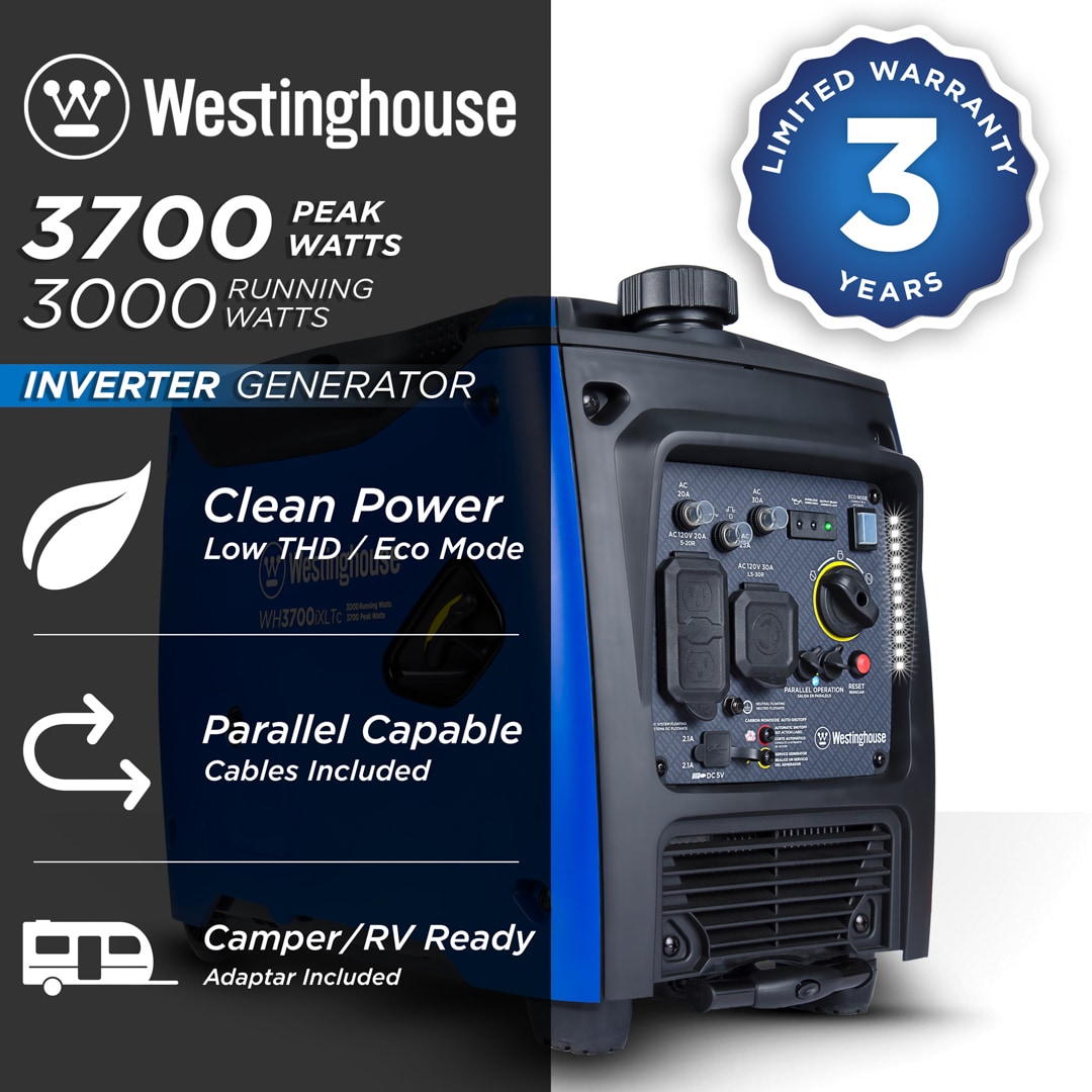 Westinghouse WH3700iXLTc Recoil Start 3700-Watt Single Fuel (Gasoline) Inverter Generator 3721 Sansujyuku sansujyuku.com