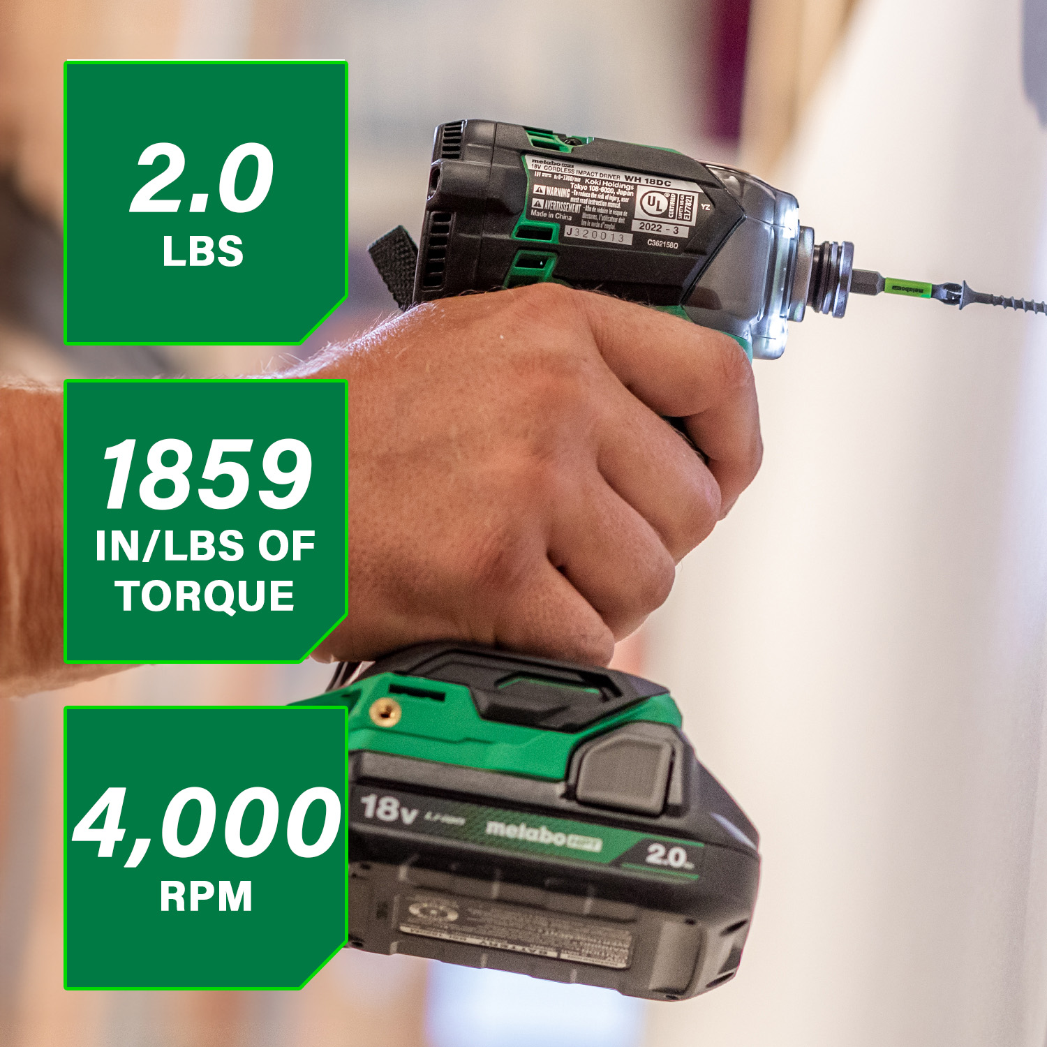 Metabo HPT WH18DCM Cordless-Impact-Drivers - View #2