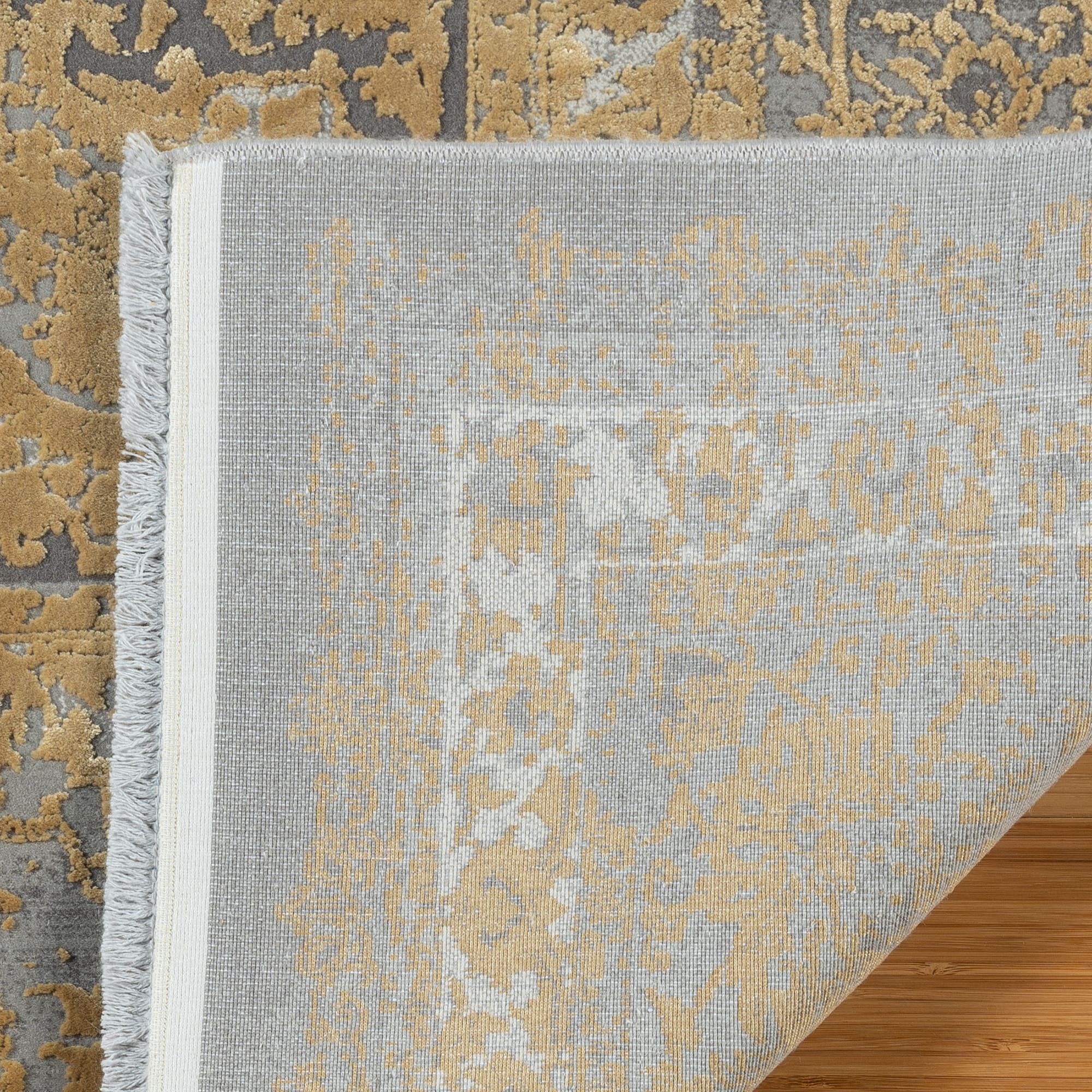 Gray Tufted Reversible Rectangular Viscose Area Rug