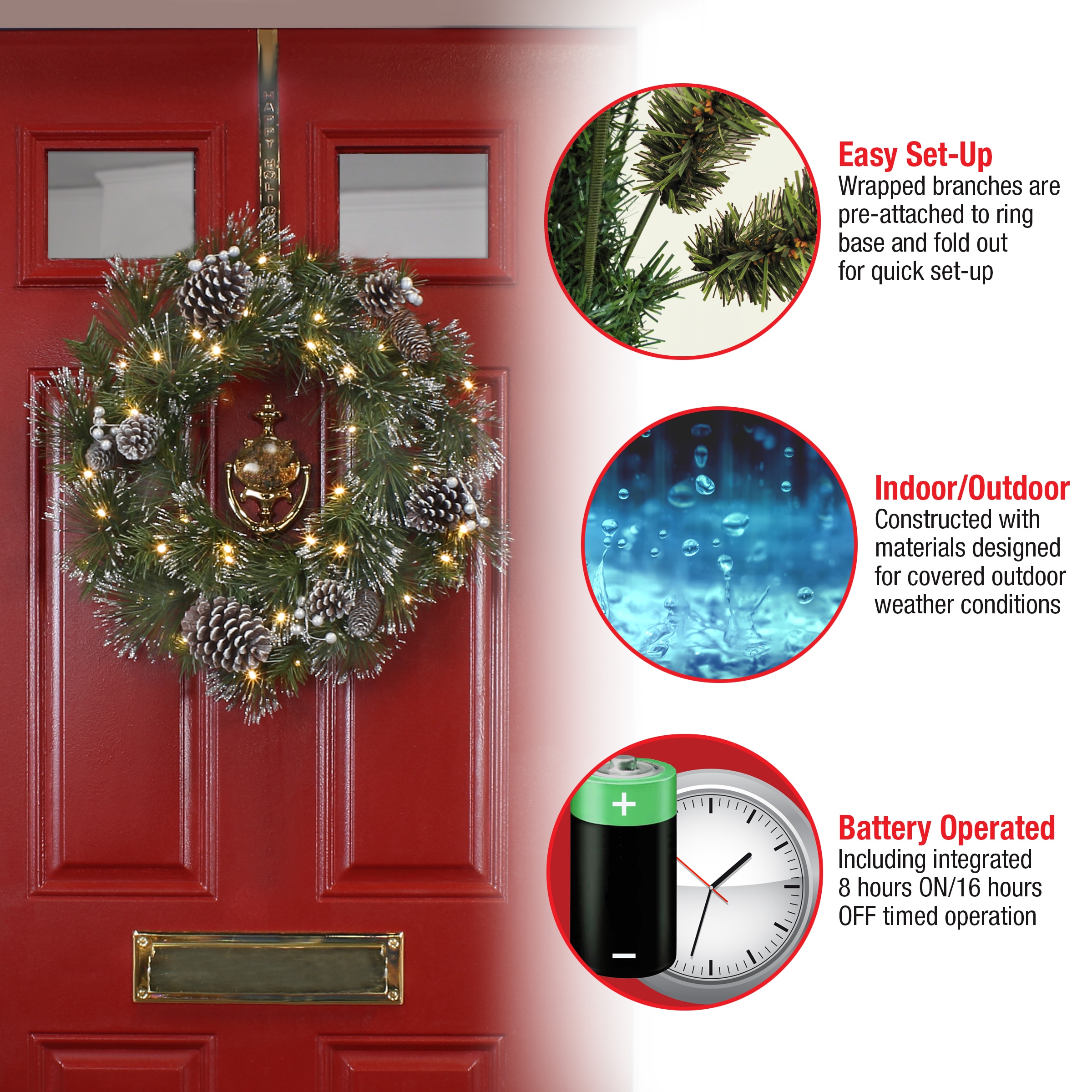 National Tree Company YAP64-300-24WB1 Artificial-Christmas-Wreaths - View #6