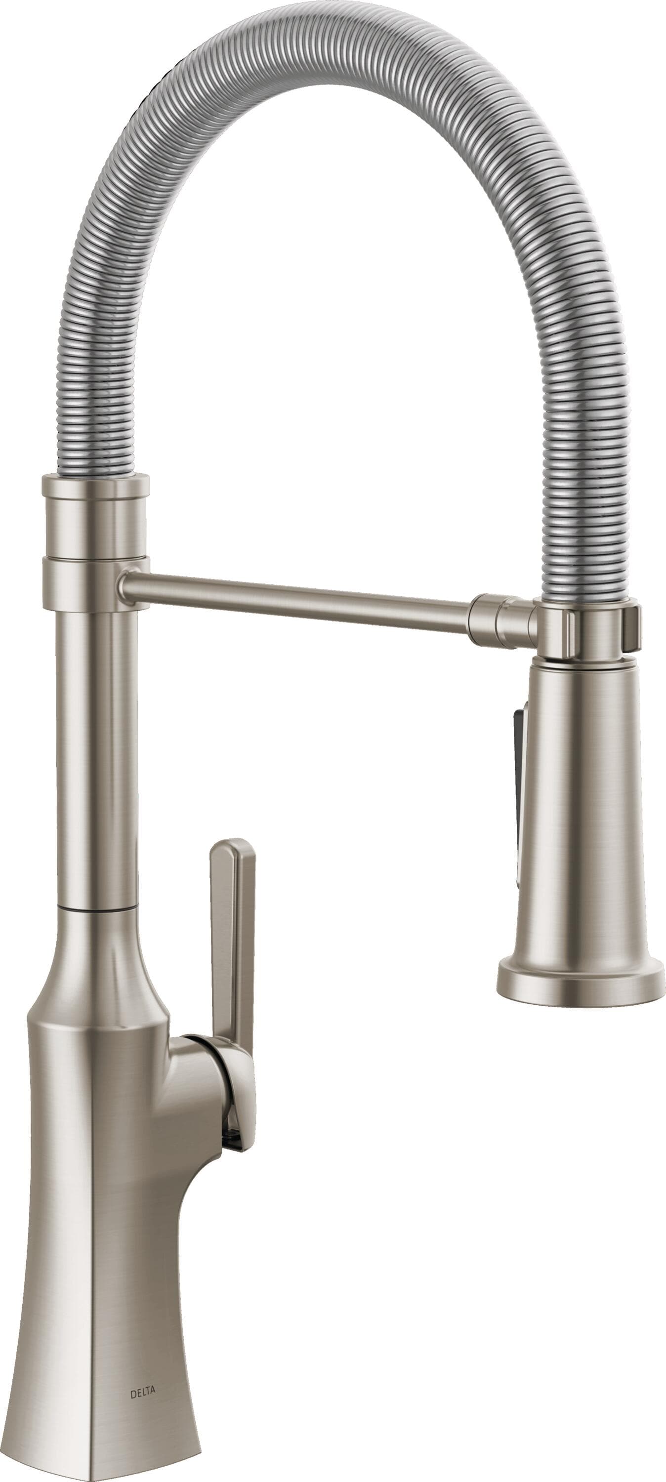 Delta Ermelo Stainless Single Handle Pull-down Kitchen Faucet with Sprayer (Deck Plate Included)