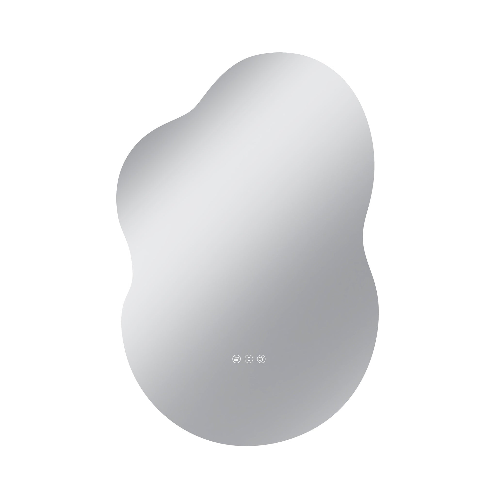 Vanityfus  24-in W 36-in H Irregular Frameless Wall-Mounted Beveled Dimmable LED Lighted Fog Free Bathroom Vanity Mirror in silver