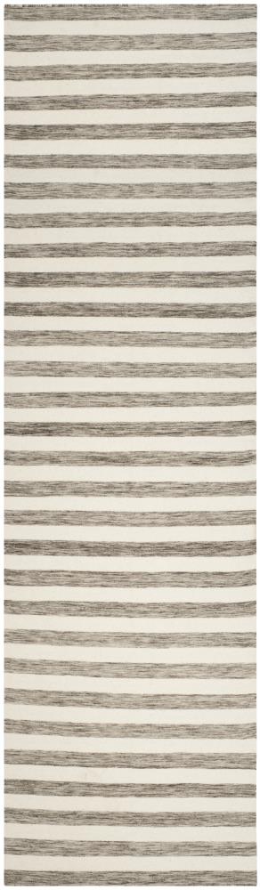 Safavieh DHU575E-210 Dhurries Piaze 2 x 10 (ft) Wool Brown/Ivory Rectangular Indoor Stripe Farmhouse/Cottage Runner rug