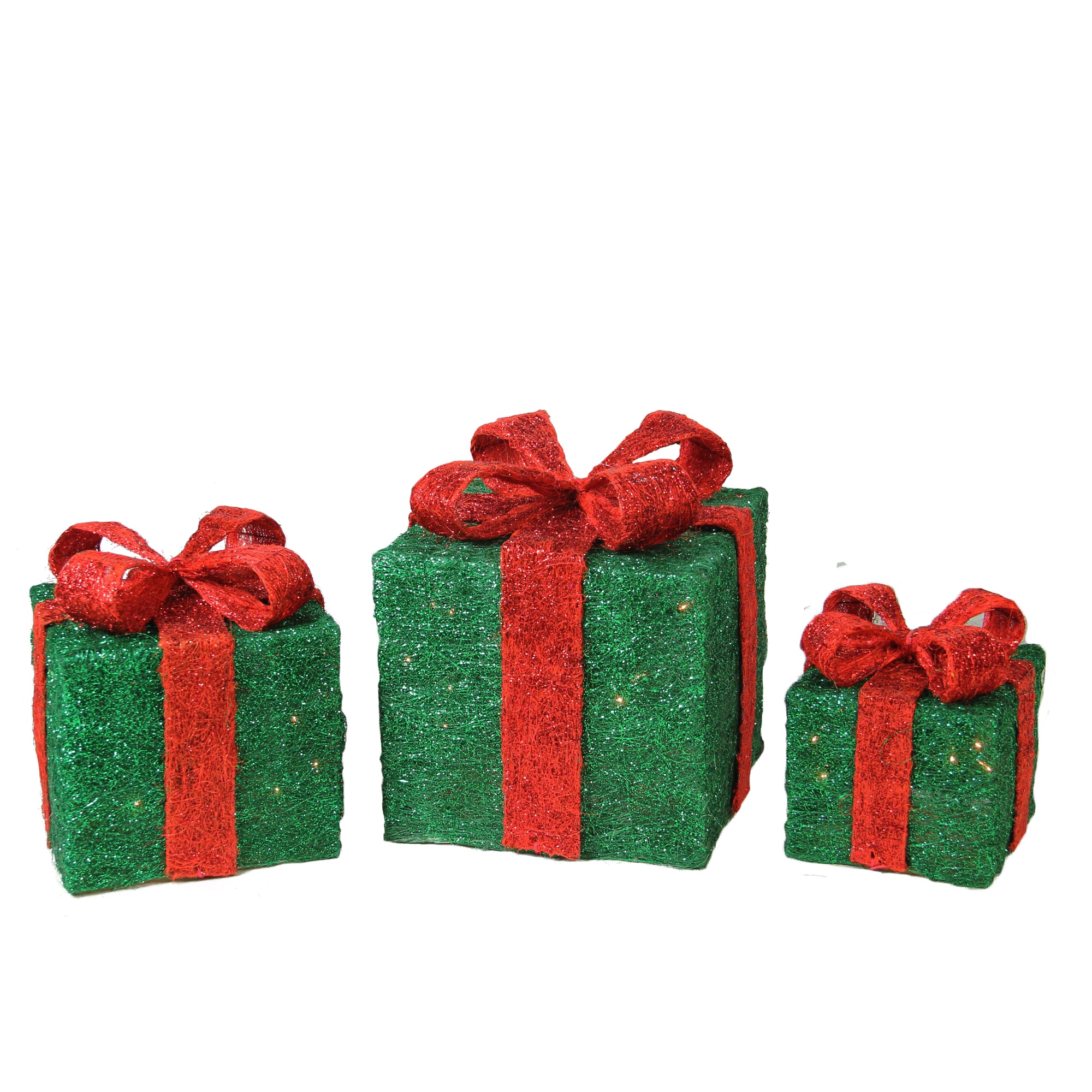 Northlight 32282565 3 -Pack 11.75-in Freestanding Gift box Light with Clear Incandescent Lights