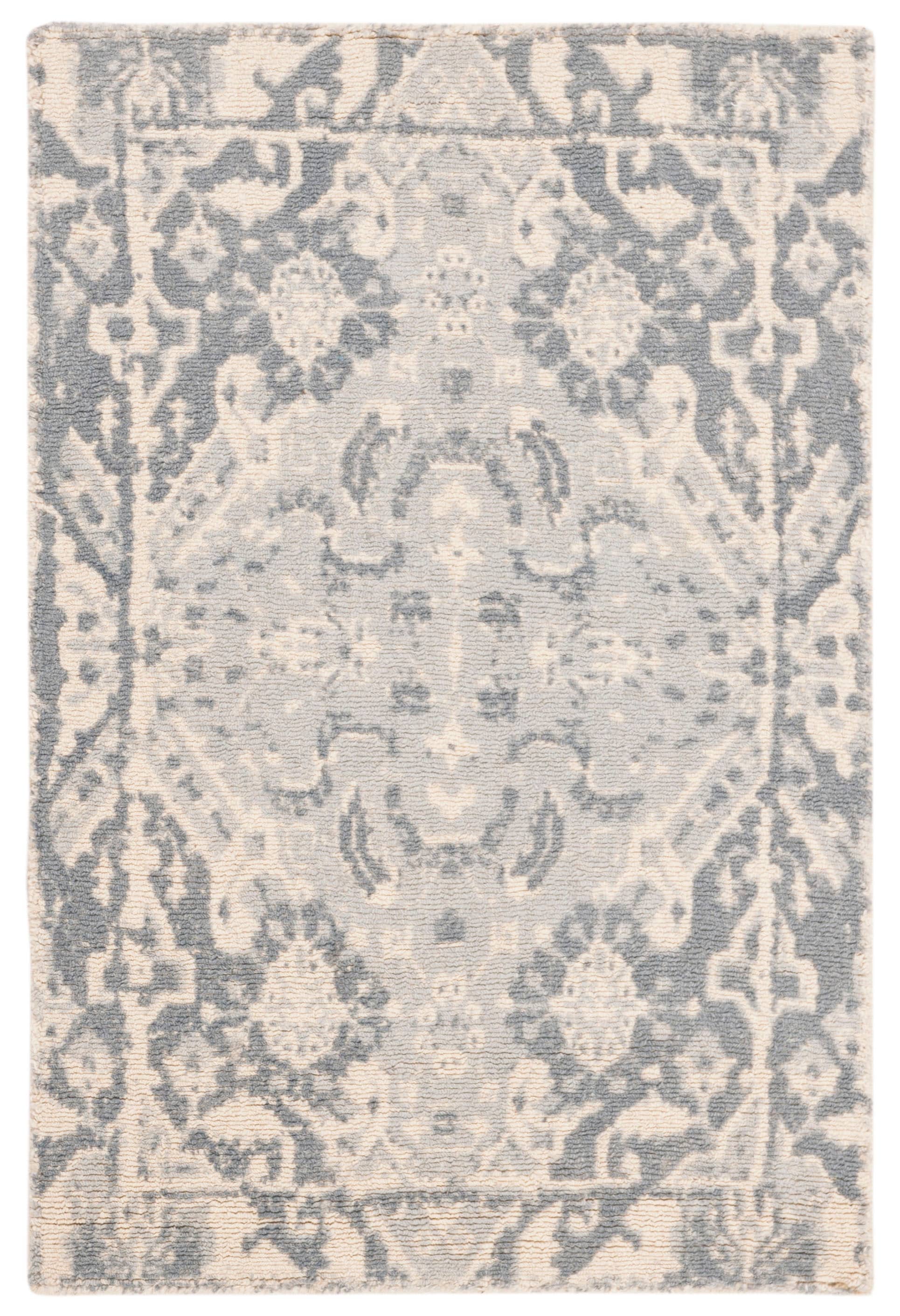 Hand-Tufted Charcoal and Ivory Wool Area Rug, 2' x 3'