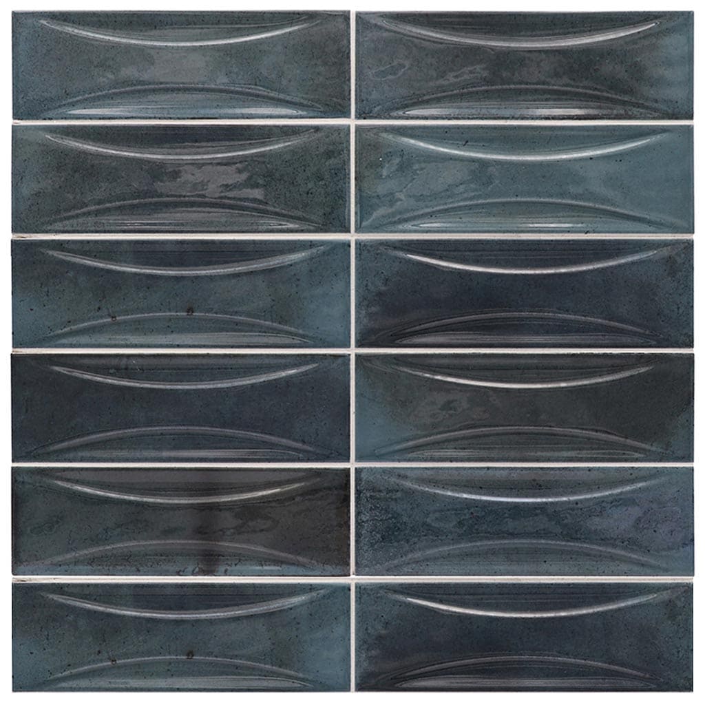 Apollo Tile Antiek Black 3-in x 8-in Glossy Ceramic Brick Patterned Floor and Wall Tile (5.38-sq. ft/ Carton)