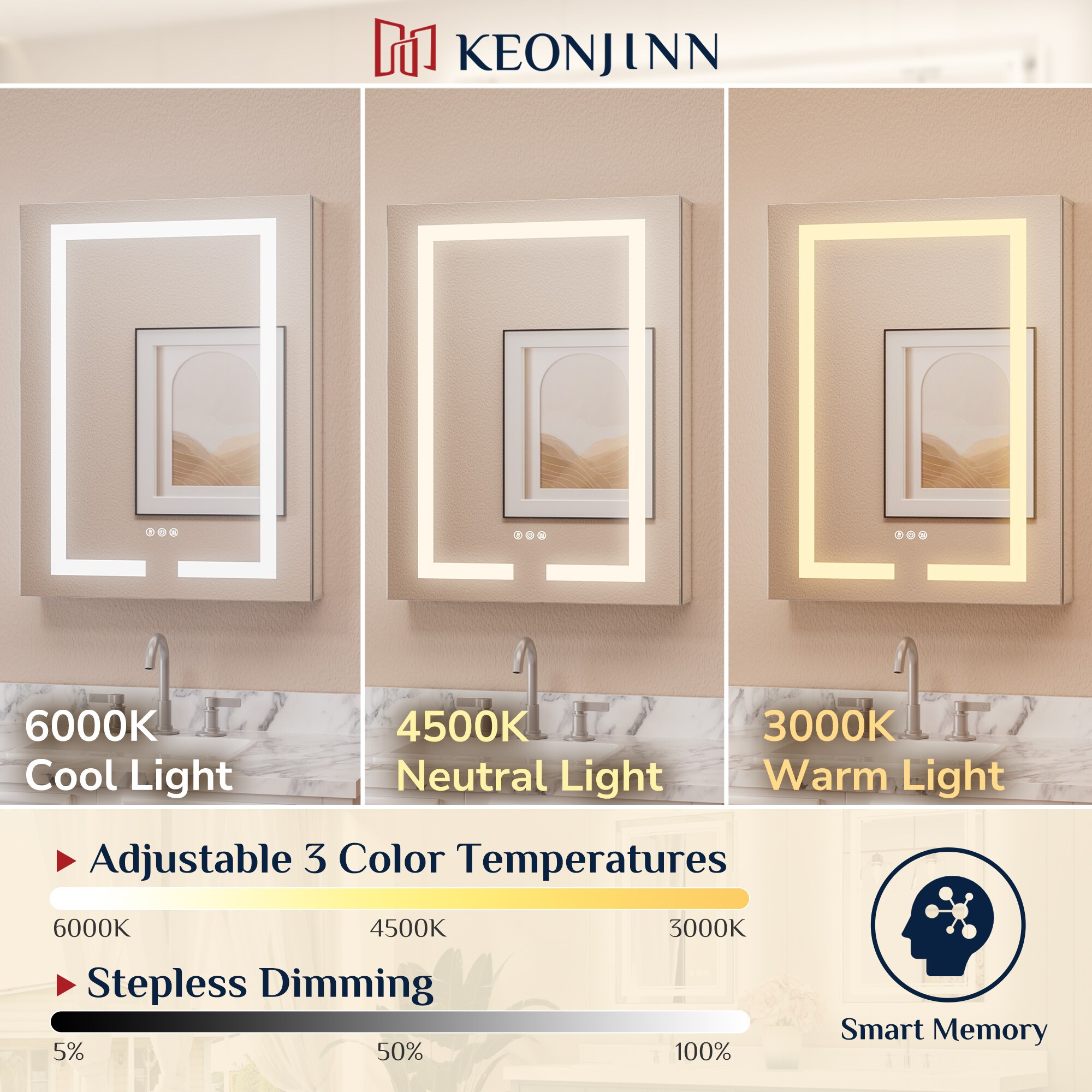Keonjinn LW-JG-ZG-9161 Bathroom-Medicine-Cabinets - View #6