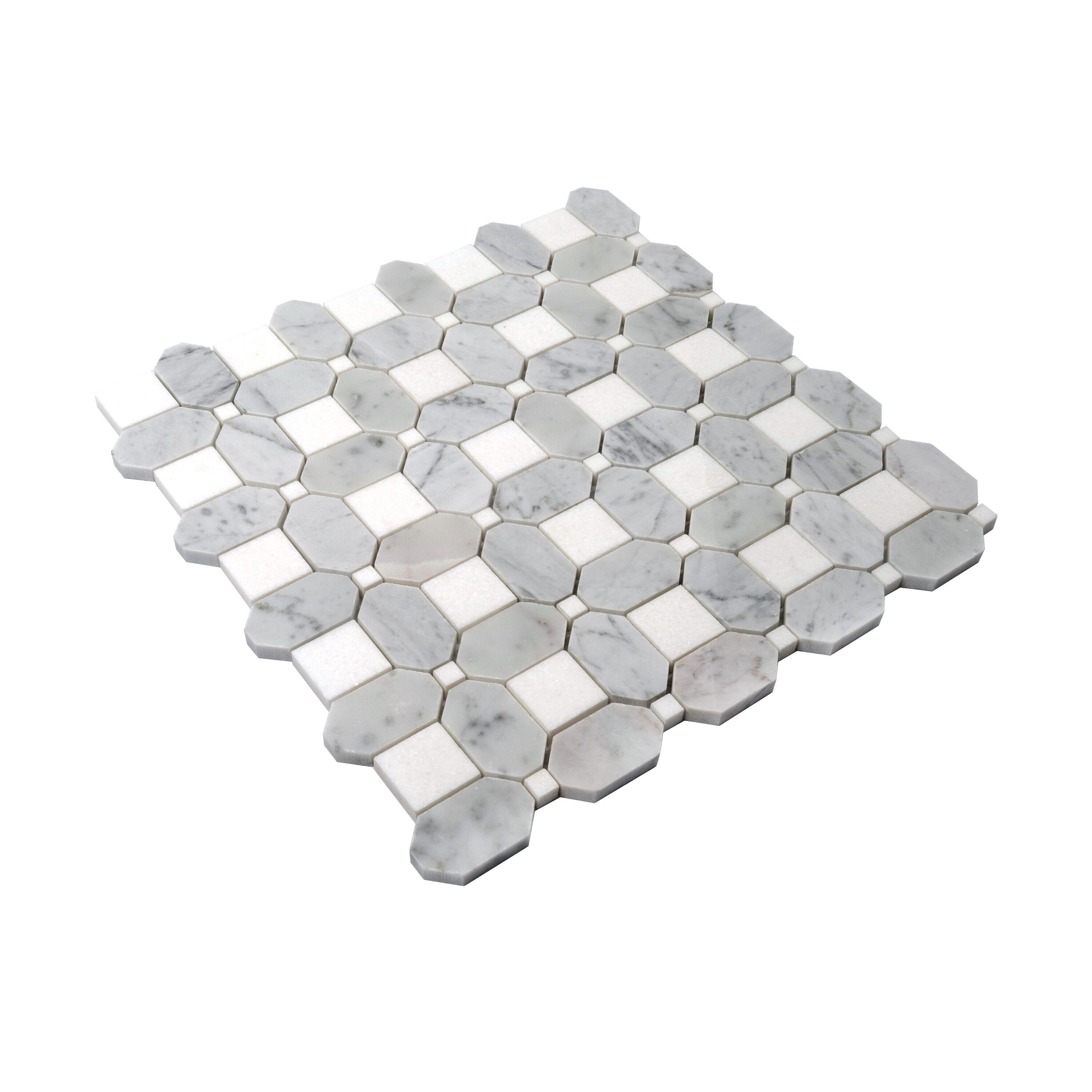 White Polished Mosaic Wall & Floor Tile 12.2" x 12.2"