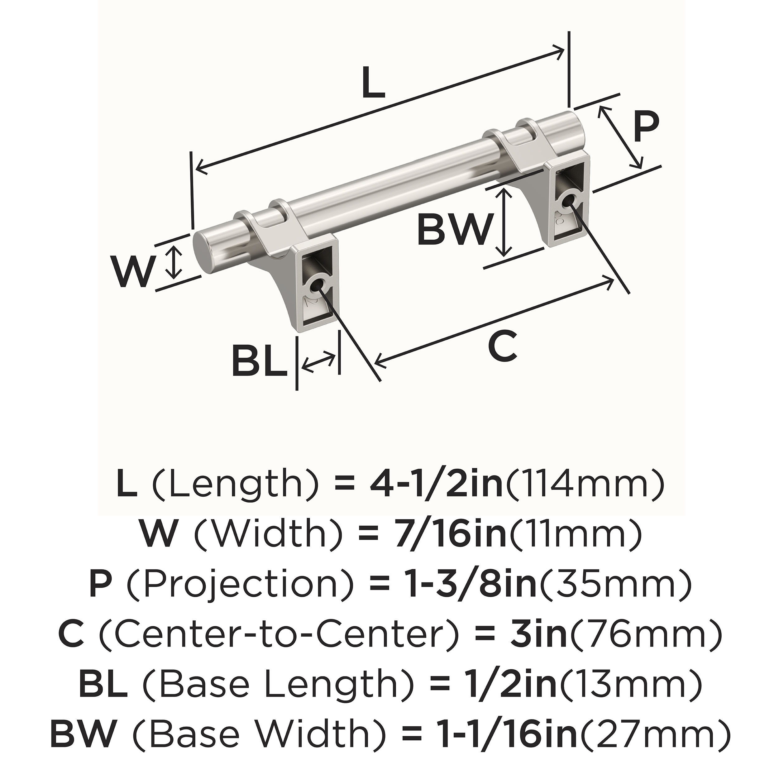 Amerock BP36600PN Cabinet-Pulls - View #3