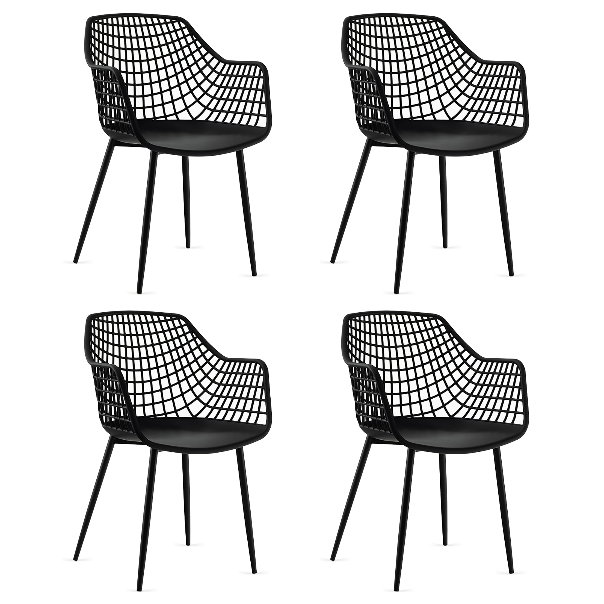 Goplus LWS00329 Set of 4 Contemporary/Modern Dining Side Chair (Metal Frame)
