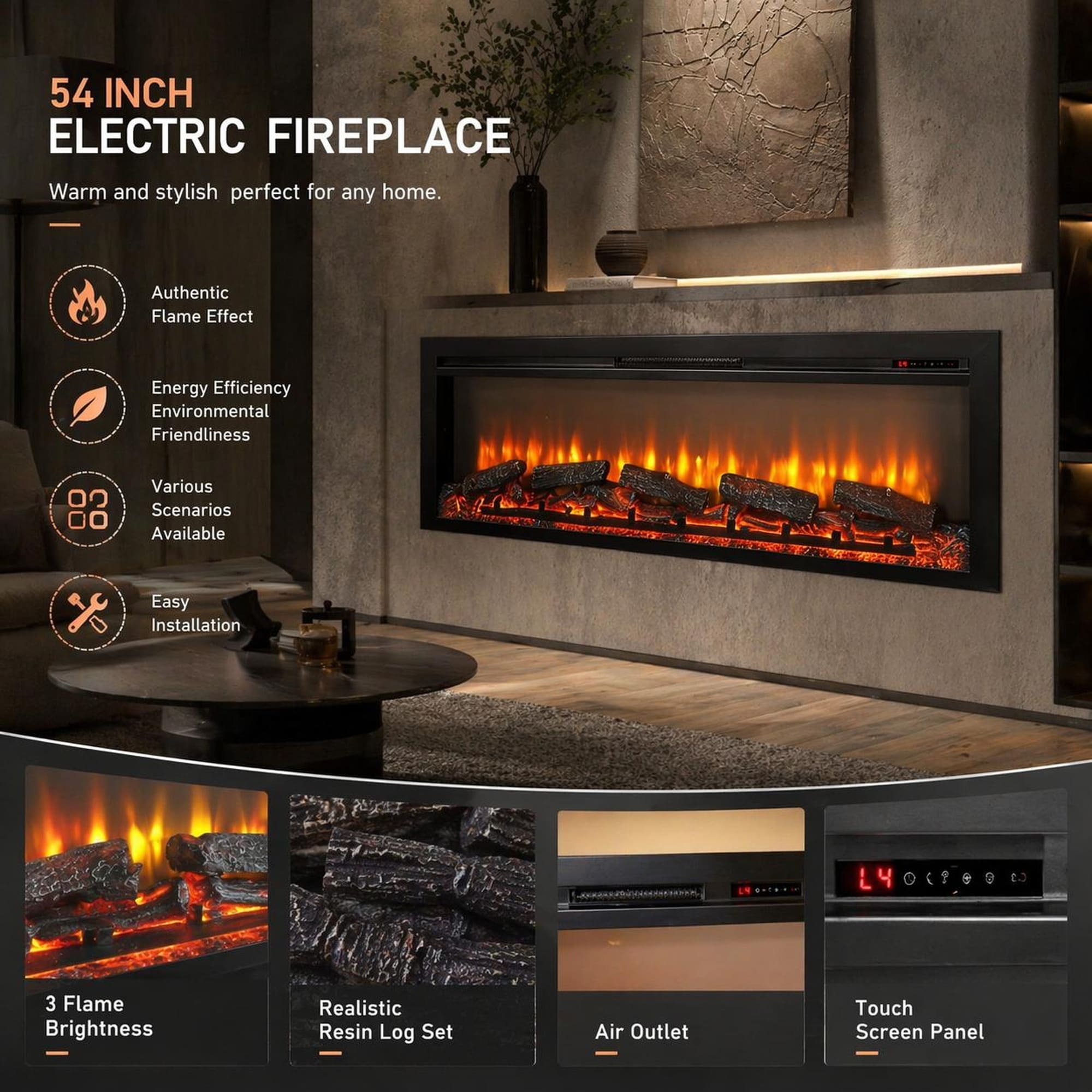 TEINIE HJJ-W1769P415223 Electric-Fireplaces - View #4