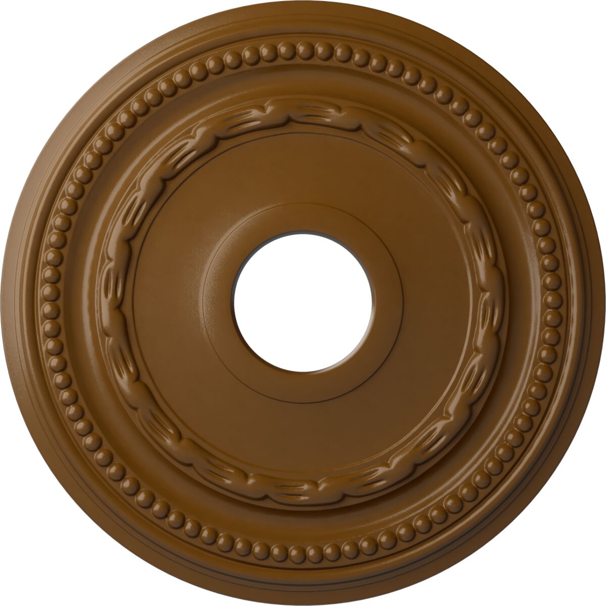 Ekena Millwork CM15FESTF Federal 15.375-in W x 15.375-in L Painted Smokey Topaz Polyurethane Whole Ceiling Medallion