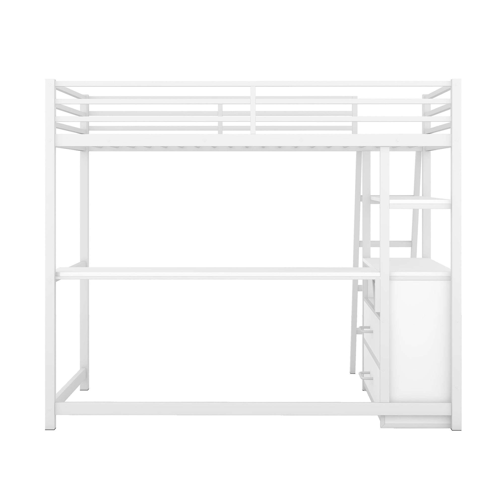 Yiekholo White Twin Loft Bunk Bed in the Bunk Beds department at Lowes.com