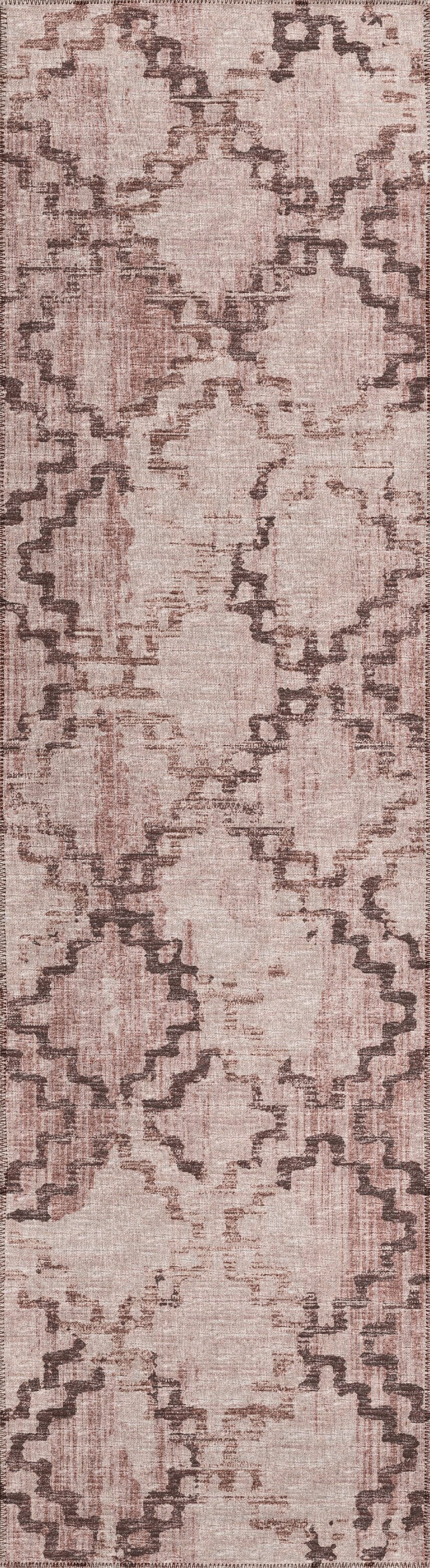 Addison Rugs AYU45MO2X8 Yuma 2 x 8 (ft) Chenille Mocha Rectangular Indoor/Outdoor Trellis Moroccan Machine washable Runner rug
