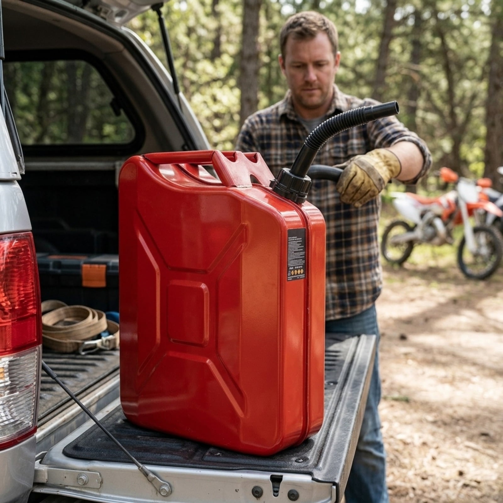 GIVIMO - 5.3-gal Metal Gasoline Jerry Can with Spout and Comfort Handle Leakproof Corrosion-Resis...