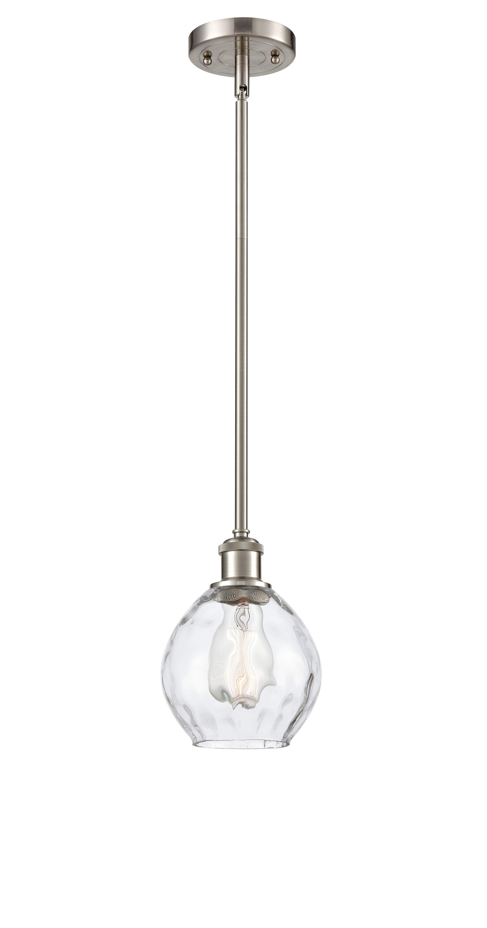 Innovations Lighting 516-1S-SN-G362 Waverly 1 -Light Brushed Satin Nickel Industrial Clear glass Globe Mini Hanging Pendant light