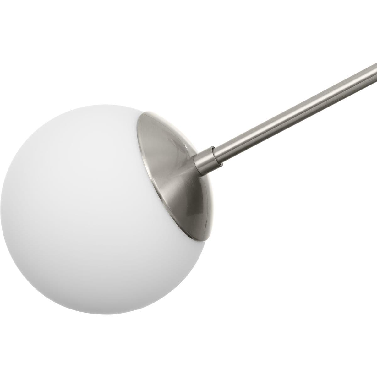 Haas Brushed Nickel 6-Light Chandelier with Opal Glass Globes