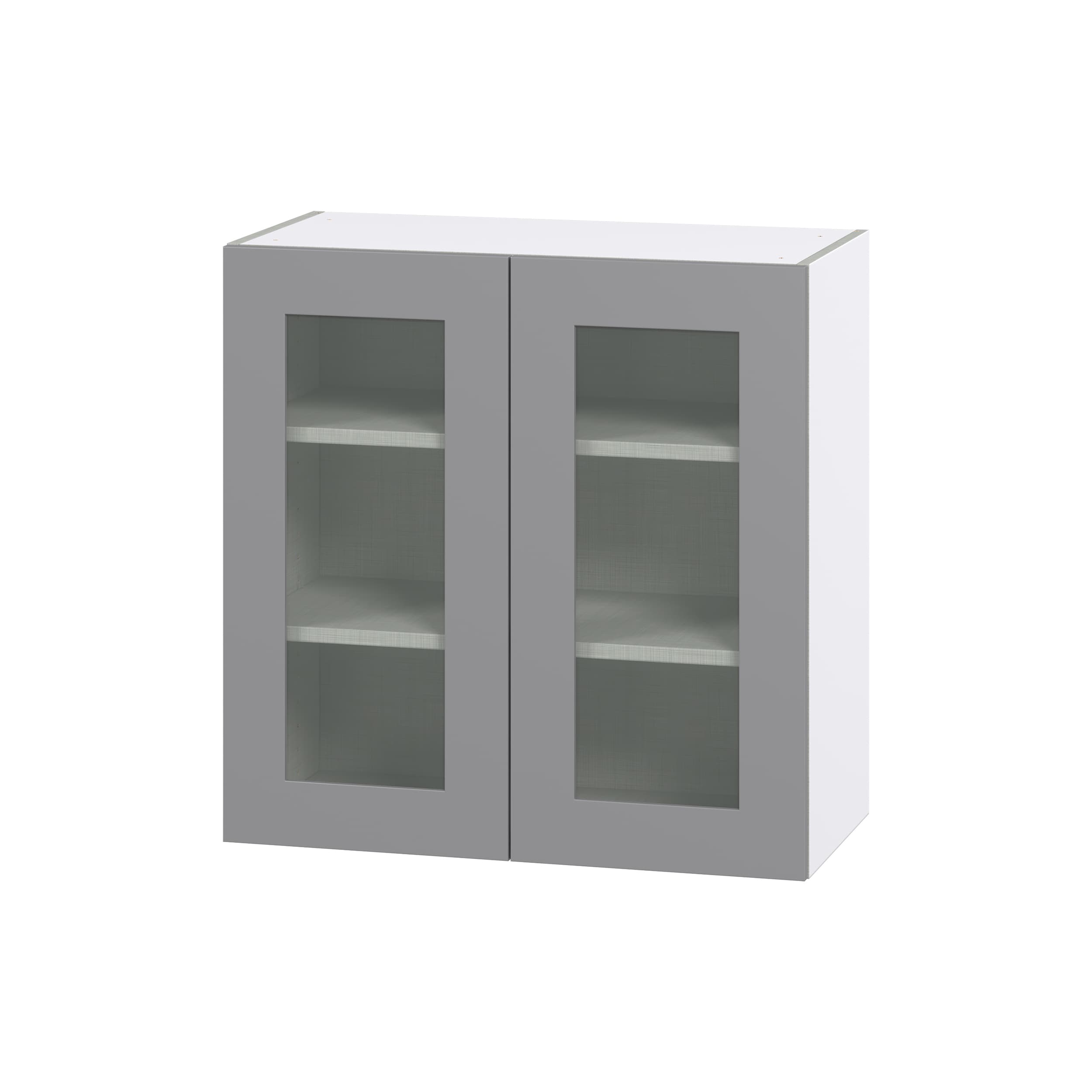 Hugo&Borg Beaumont 15-in W x 30-in H x 14-in D Slate Gray Wall Fully Assembled Cabinet (Glass Panel Shaker Door Style)