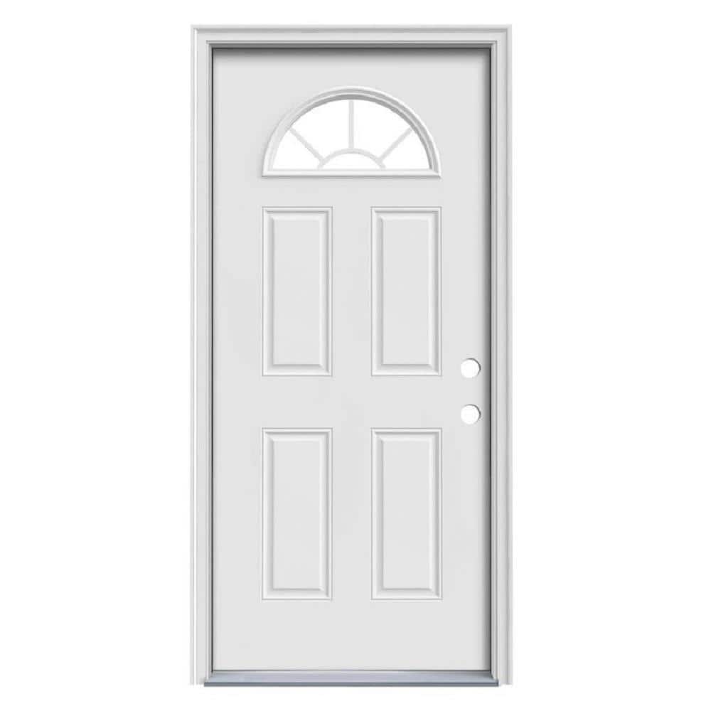 ReliaBilt 36-in x 80-in Steel Left-Hand Inswing Primed Prehung Single Front Door