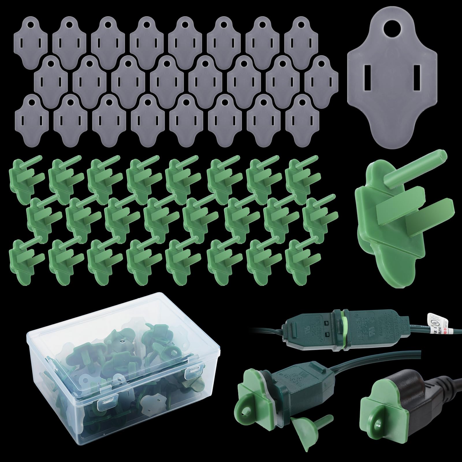 Anqtovp 25 Sets Green Weatherproof Gaskets and Plug Protectors Covers for Outdoor and Indoor Electrical Outlets durable home #LAN0817N492