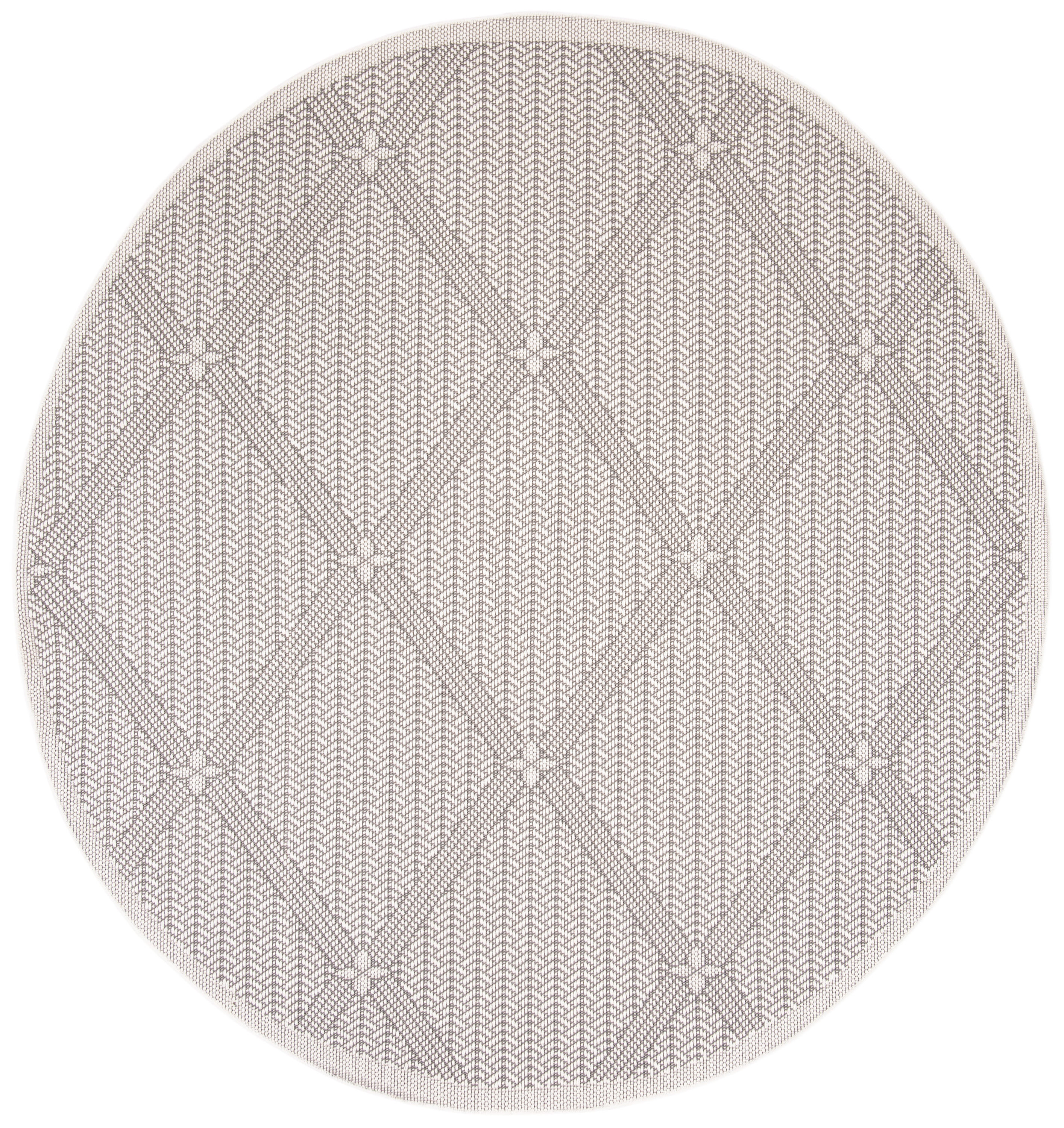 Safavieh BMU811B-7R Bermuda 800 Miranda 7 x 7 (ft) Loomed Polypropylene Cream/Gray Round Indoor/Outdoor Abstract Coastal Area rug