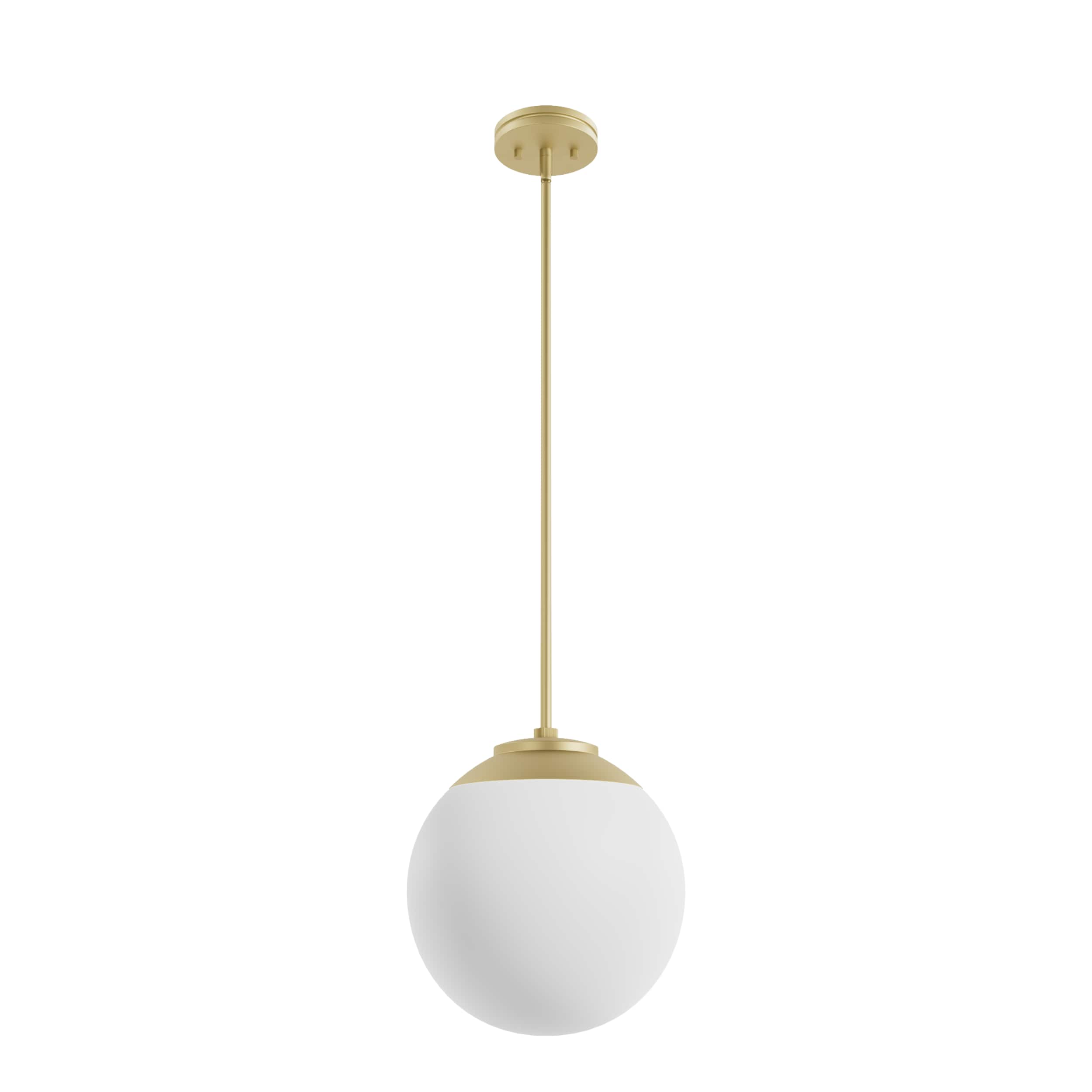 Hunter 19847 Hepburn 1 -Light Painted Modern Brass Mid-century White glass Globe Medium Hanging Pendant light