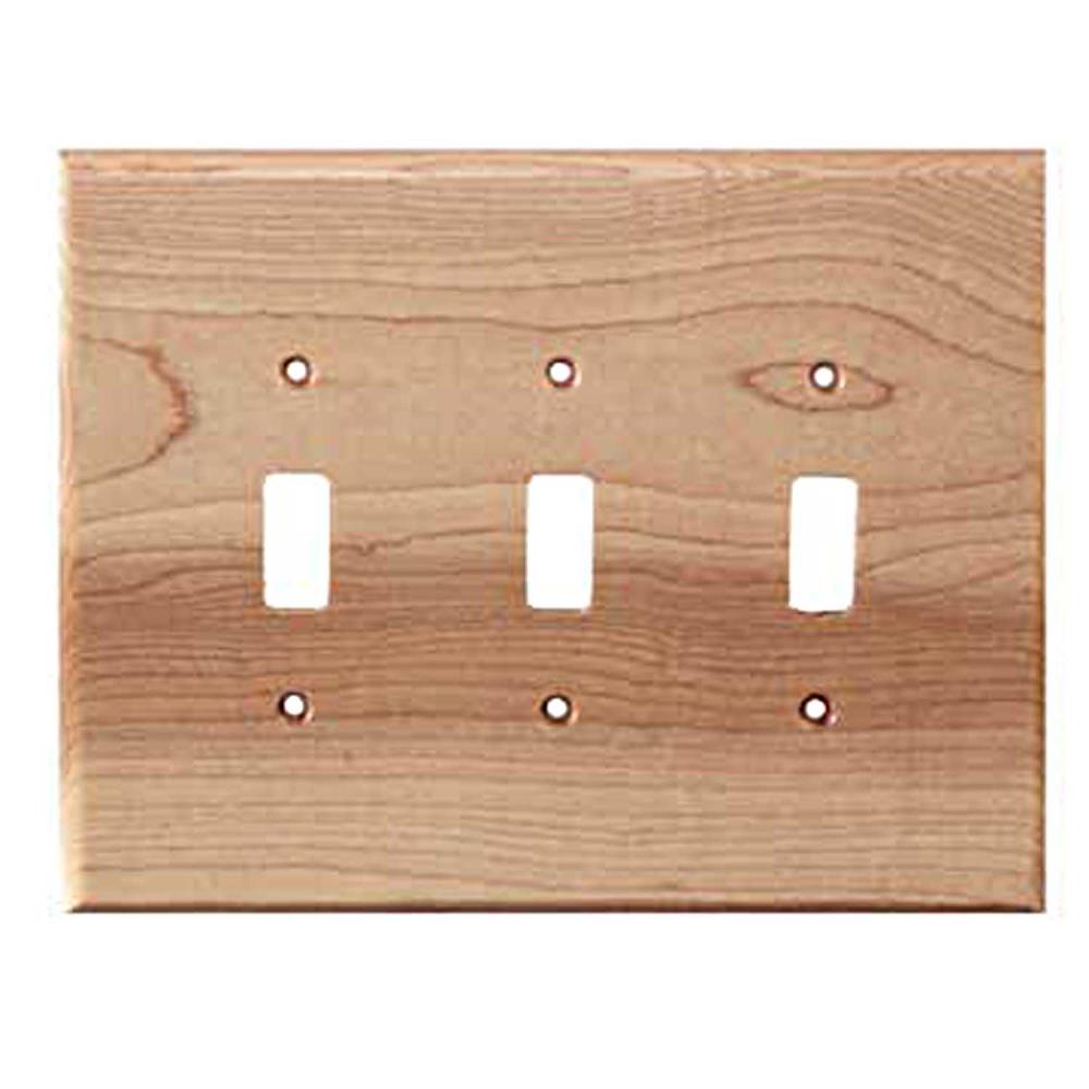 3 Toggle Unfinished Natural Maple Sierra Lifestyles Traditional Switch Plate 
