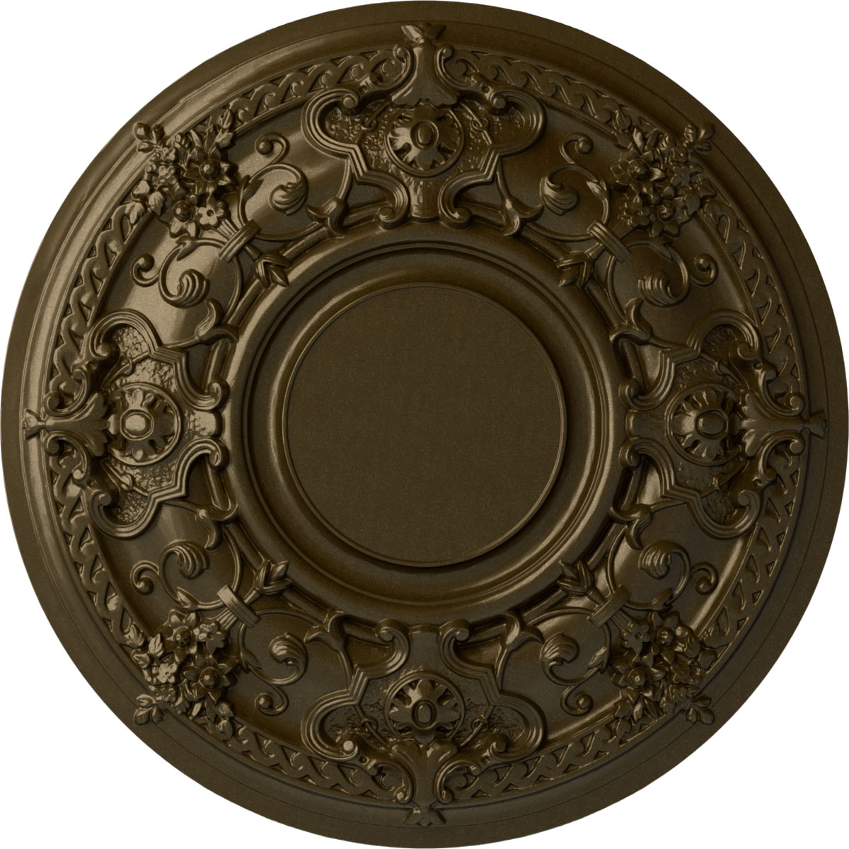Ekena Millwork CM32JABRS Jackson 32.75-in W x 32.75-in L Painted Brass Polyurethane Whole Ceiling Medallion