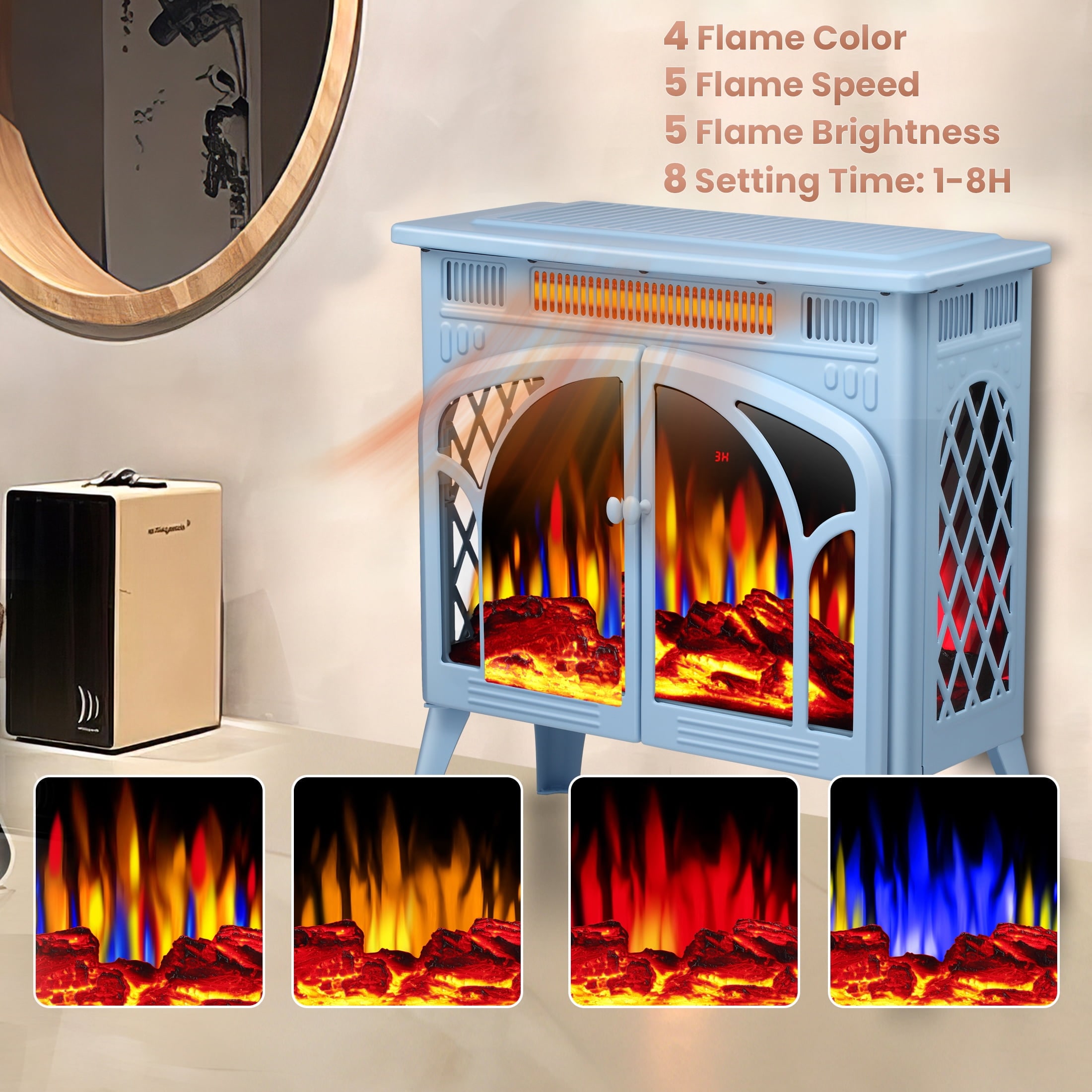 COWSAR S230B-BLUE Electric-Fireplaces - View #2