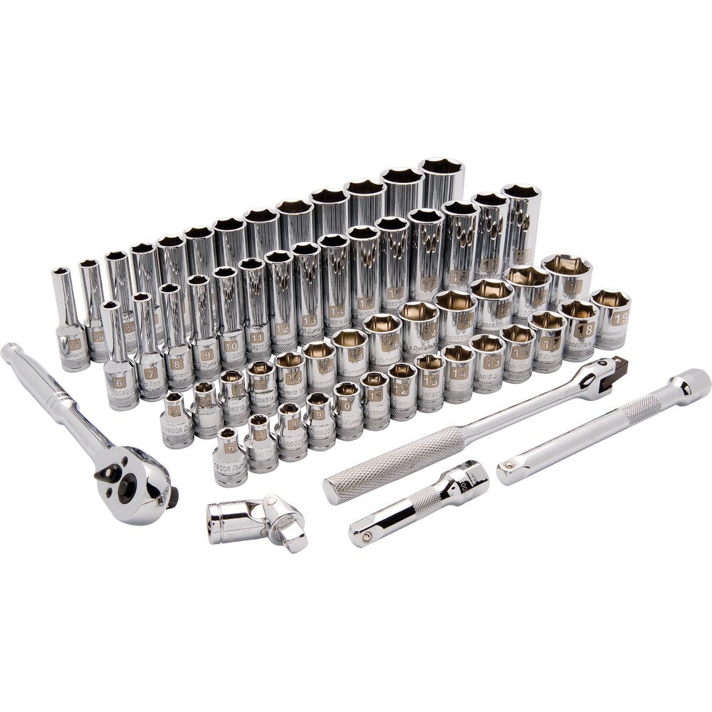 Dynamic 60-Piece Standard (SAE) and Metric 3/8-in Drive 6-point